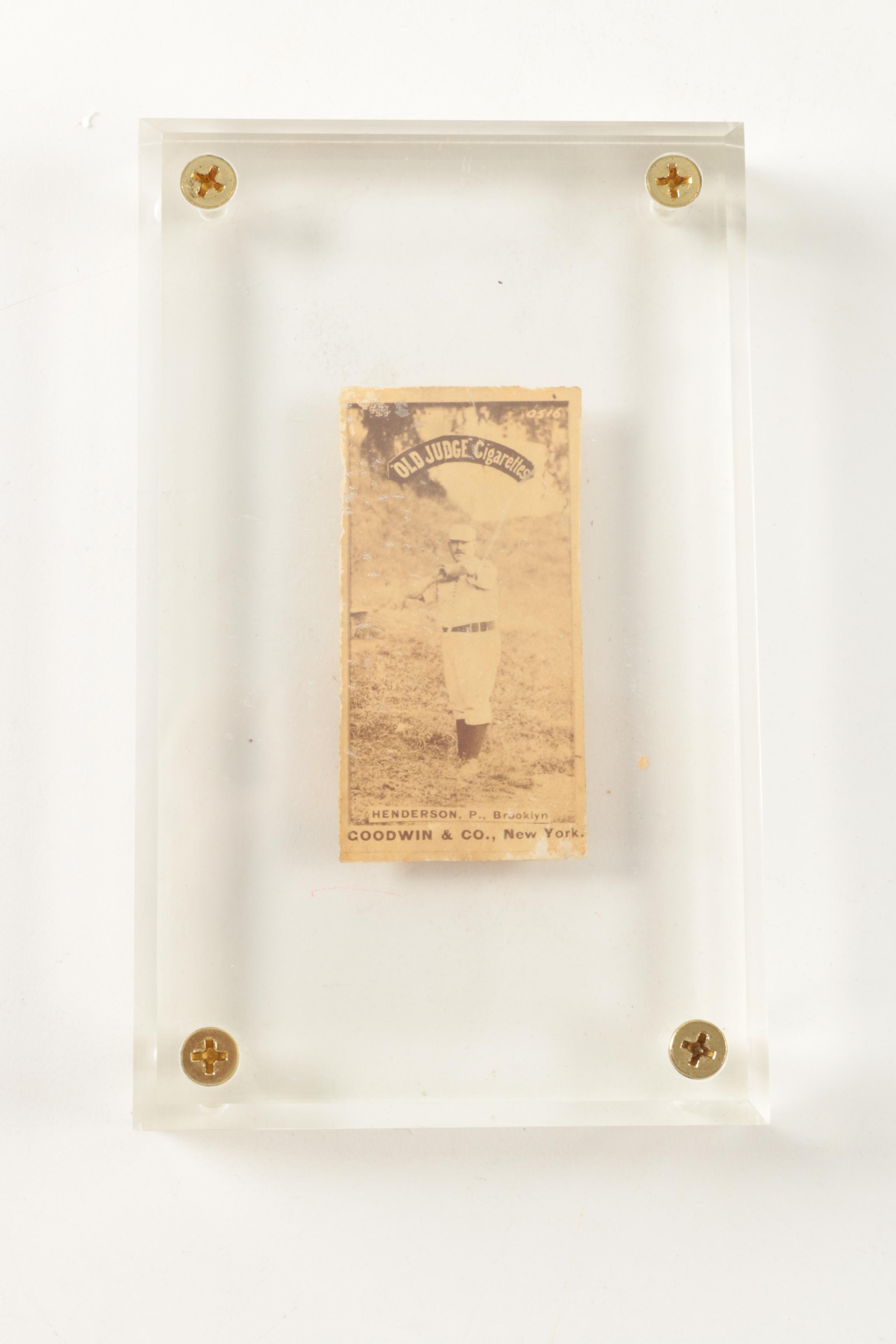 Three Vintage Black and White Baseball Cards