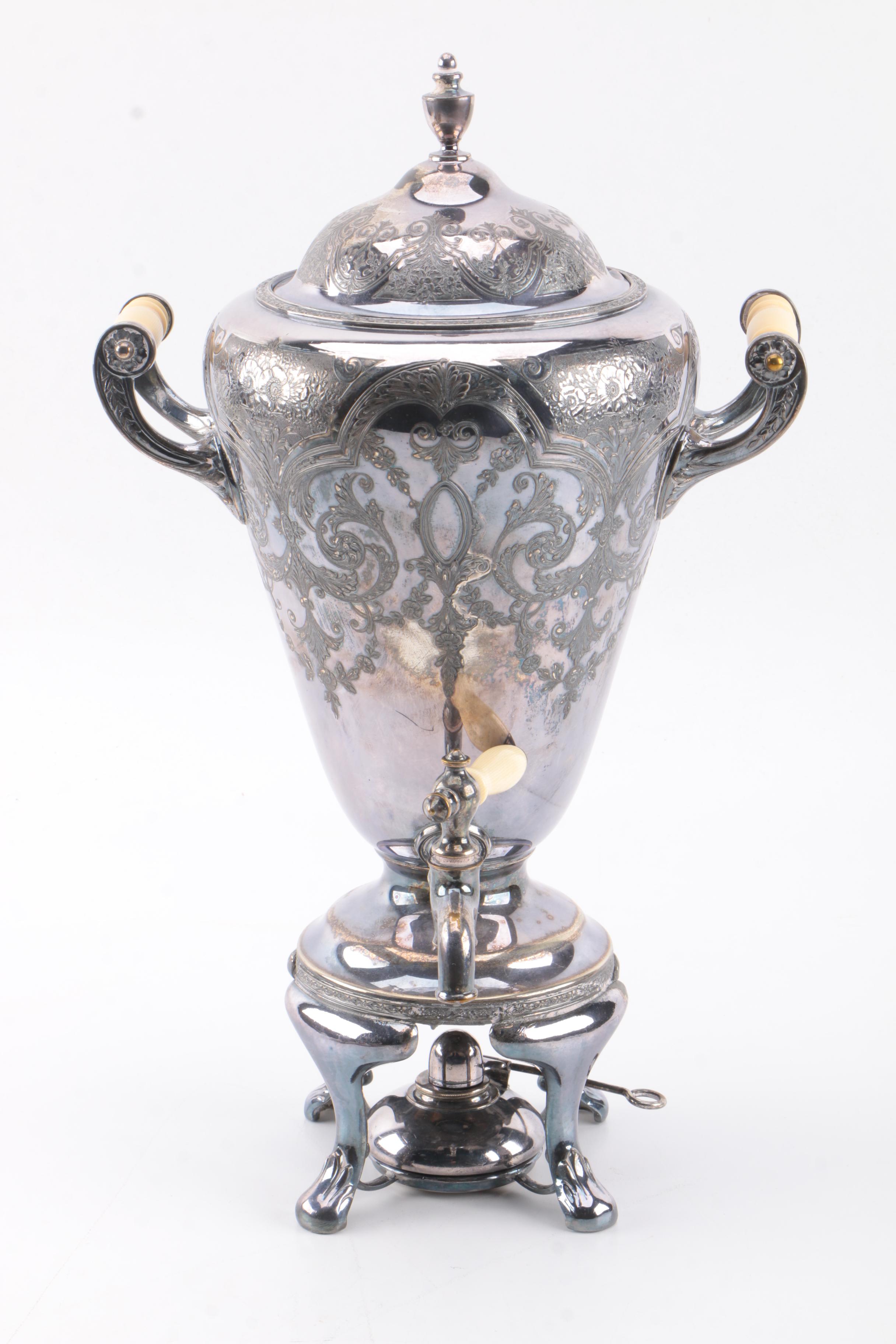 International Silver Co. Wilcox "Paisley" Silver Plate Hot Water Urn and More