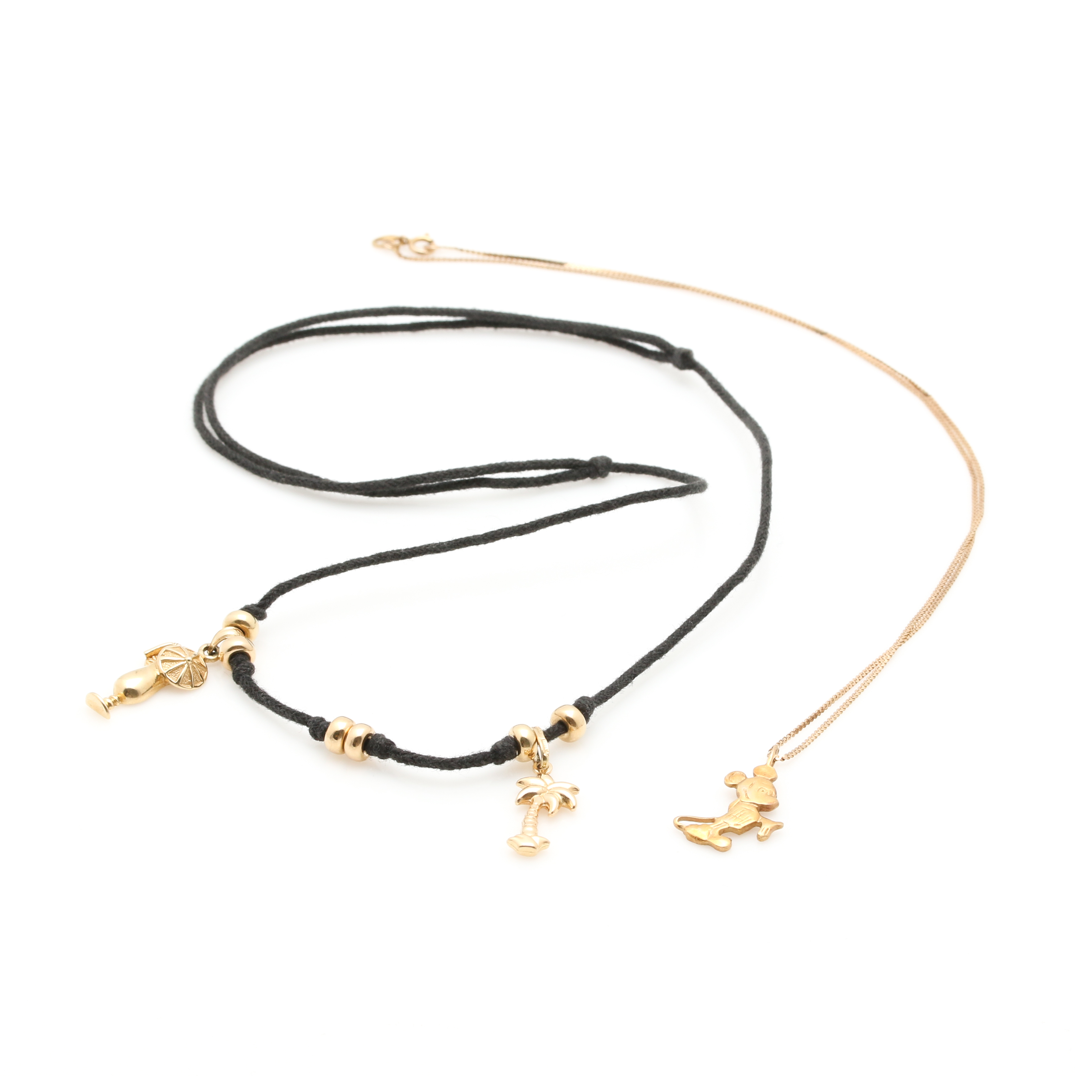 Selection of 14K Yellow Gold Pendant Necklaces