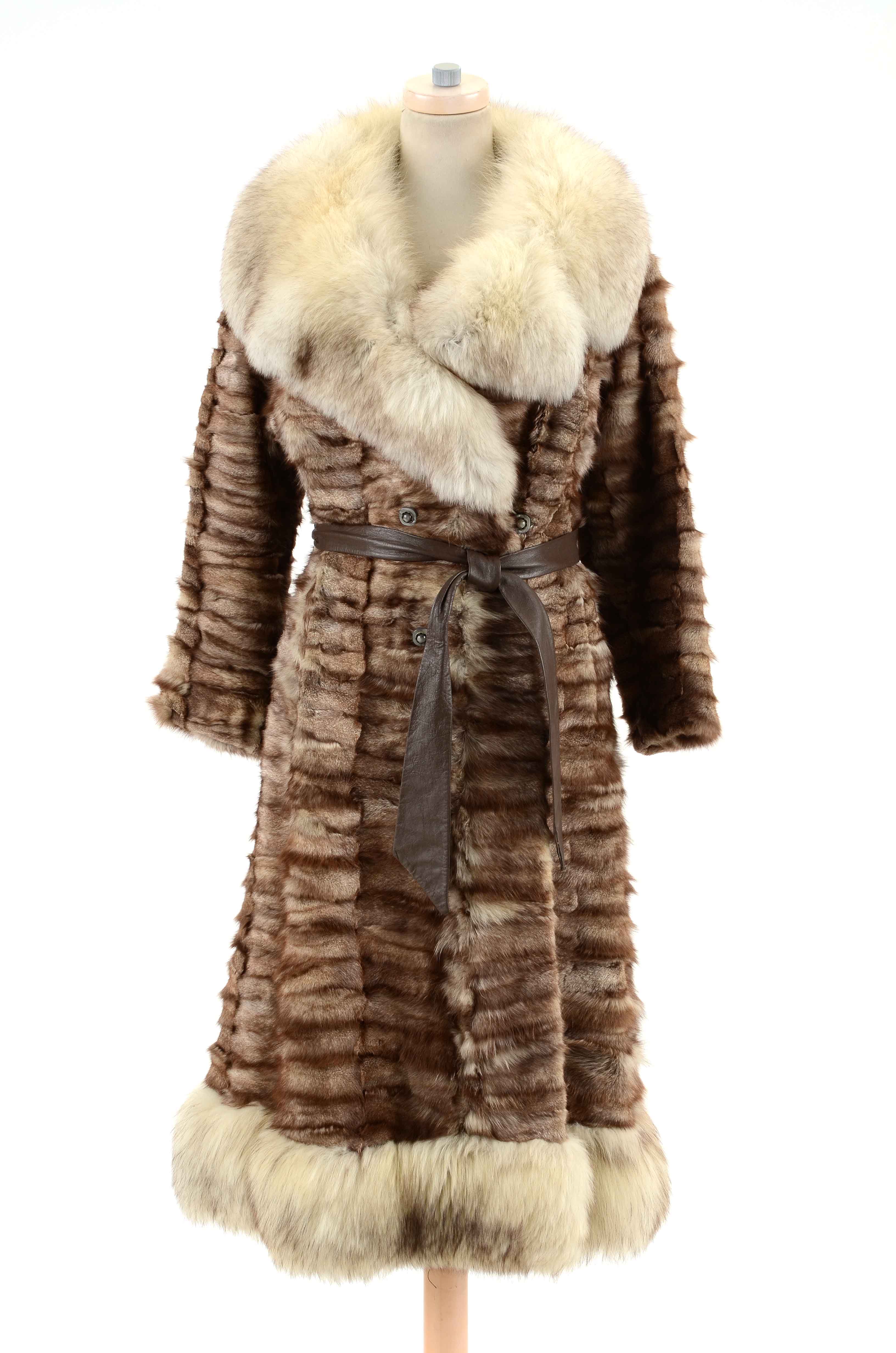 Vintage Hopper Furs Squirrel Fur Coat Trimmed in Fox Fur