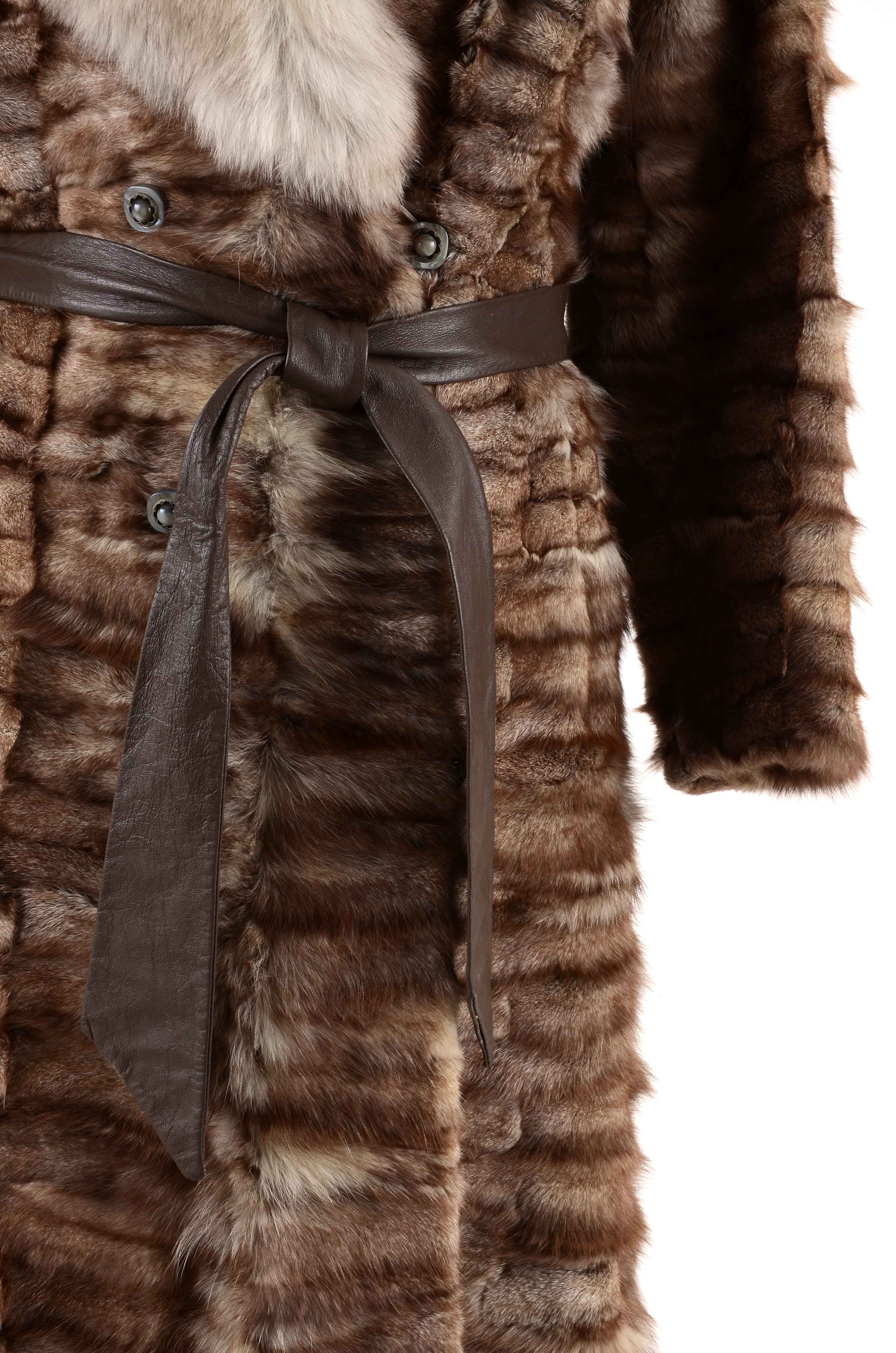 Vintage Hopper Furs Squirrel Fur Coat Trimmed in Fox Fur