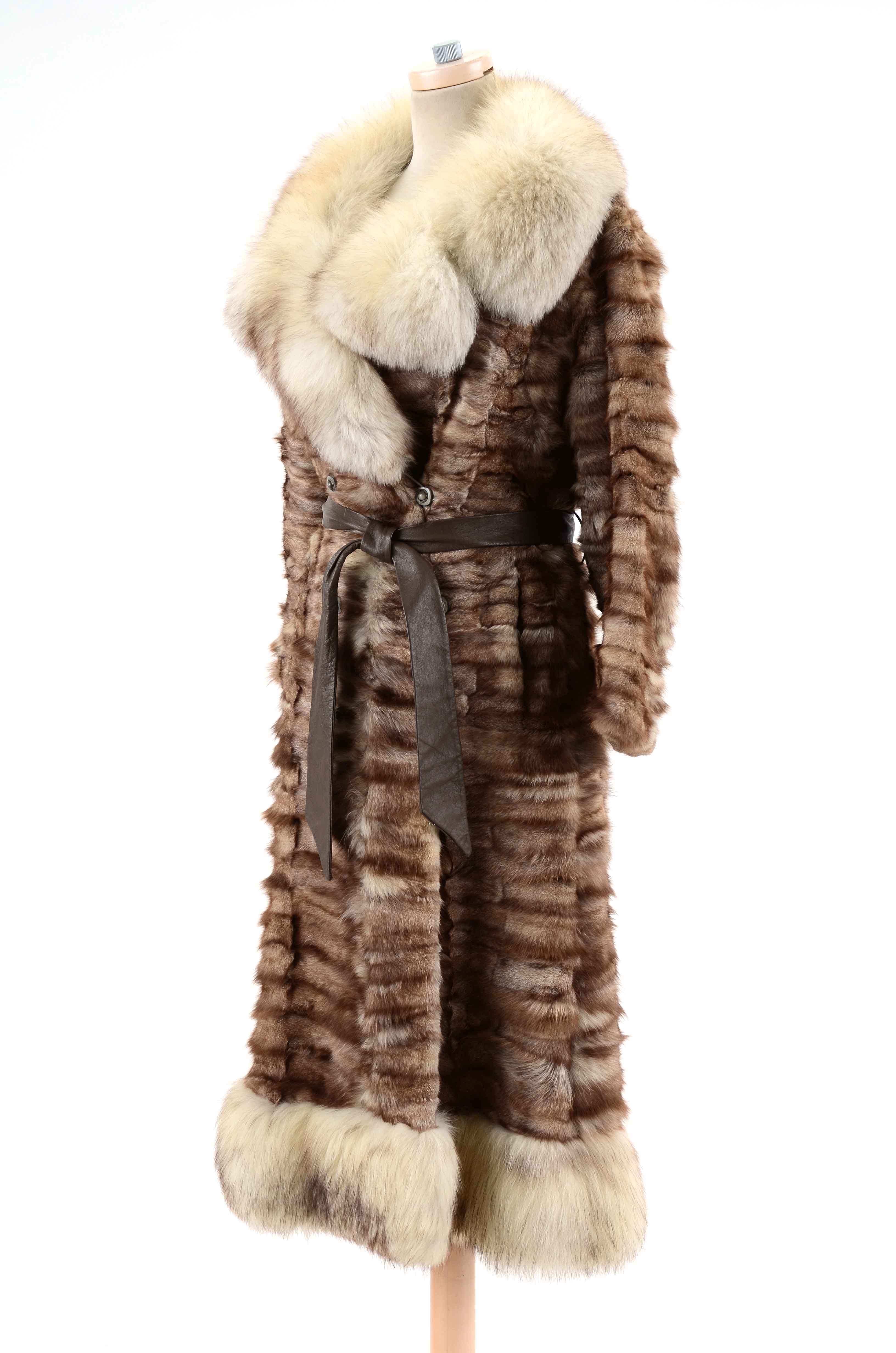 Vintage Hopper Furs Squirrel Fur Coat Trimmed in Fox Fur