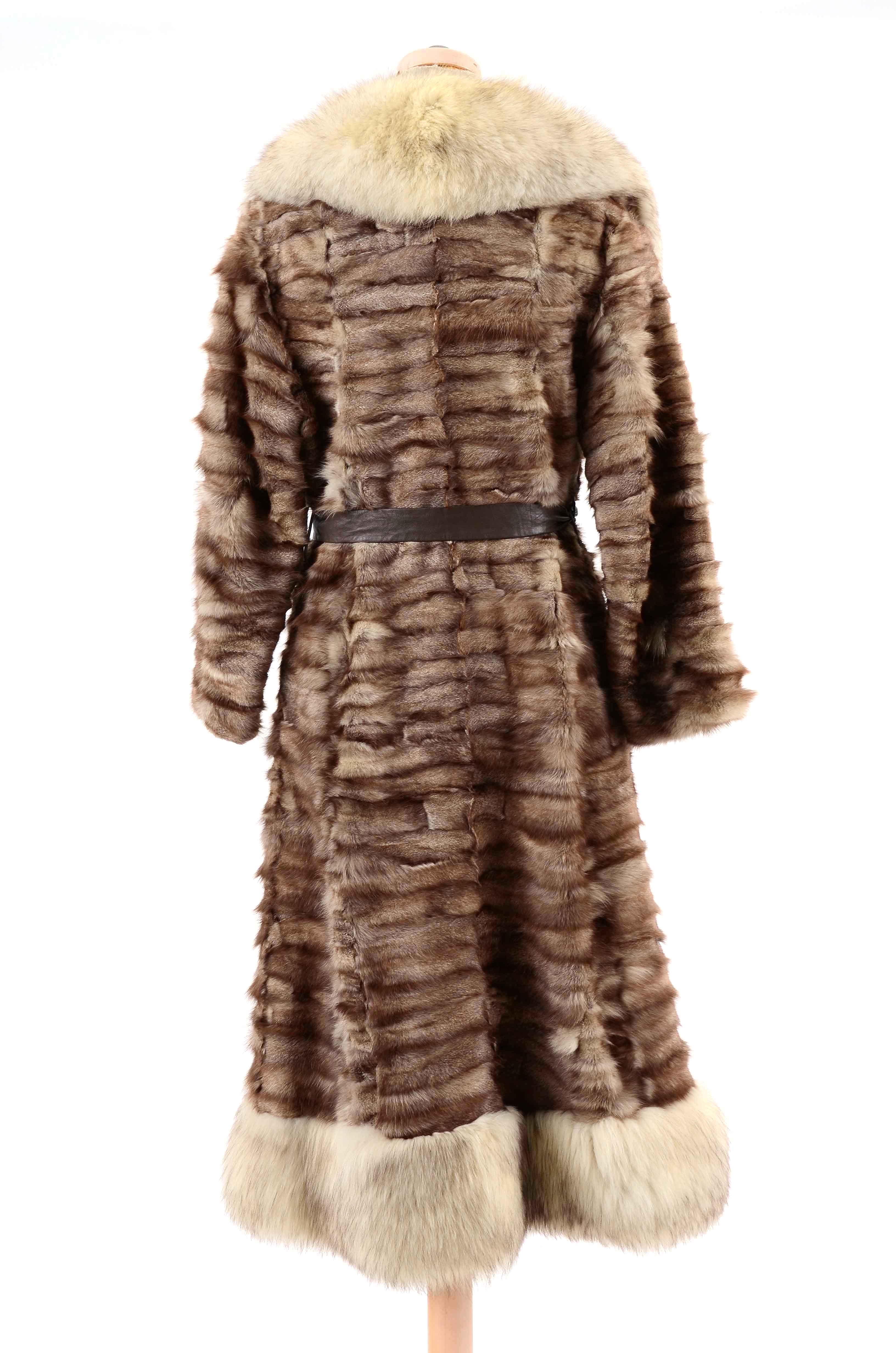 Vintage Hopper Furs Squirrel Fur Coat Trimmed in Fox Fur
