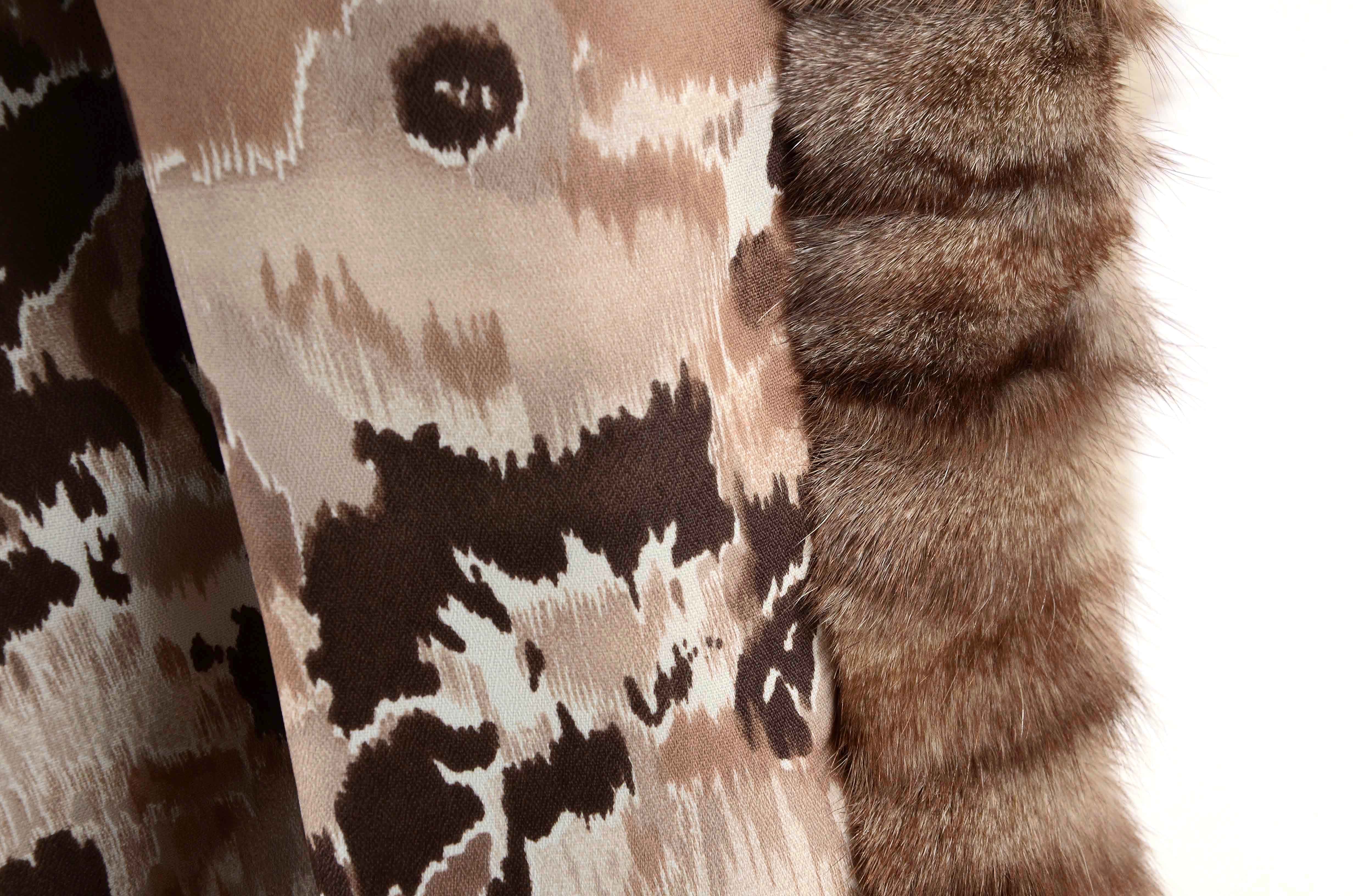 Vintage Hopper Furs Squirrel Fur Coat Trimmed in Fox Fur