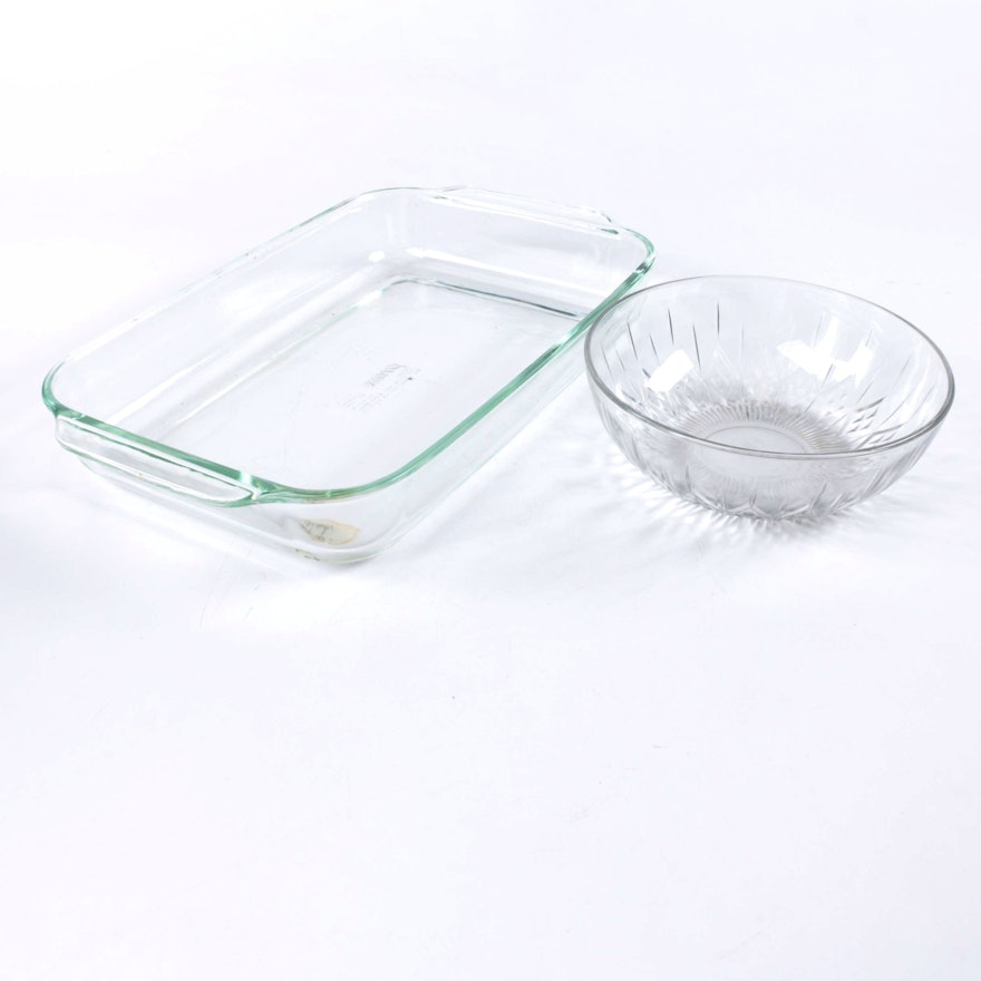 Pair of Glass Serving Dishes including Pyrex