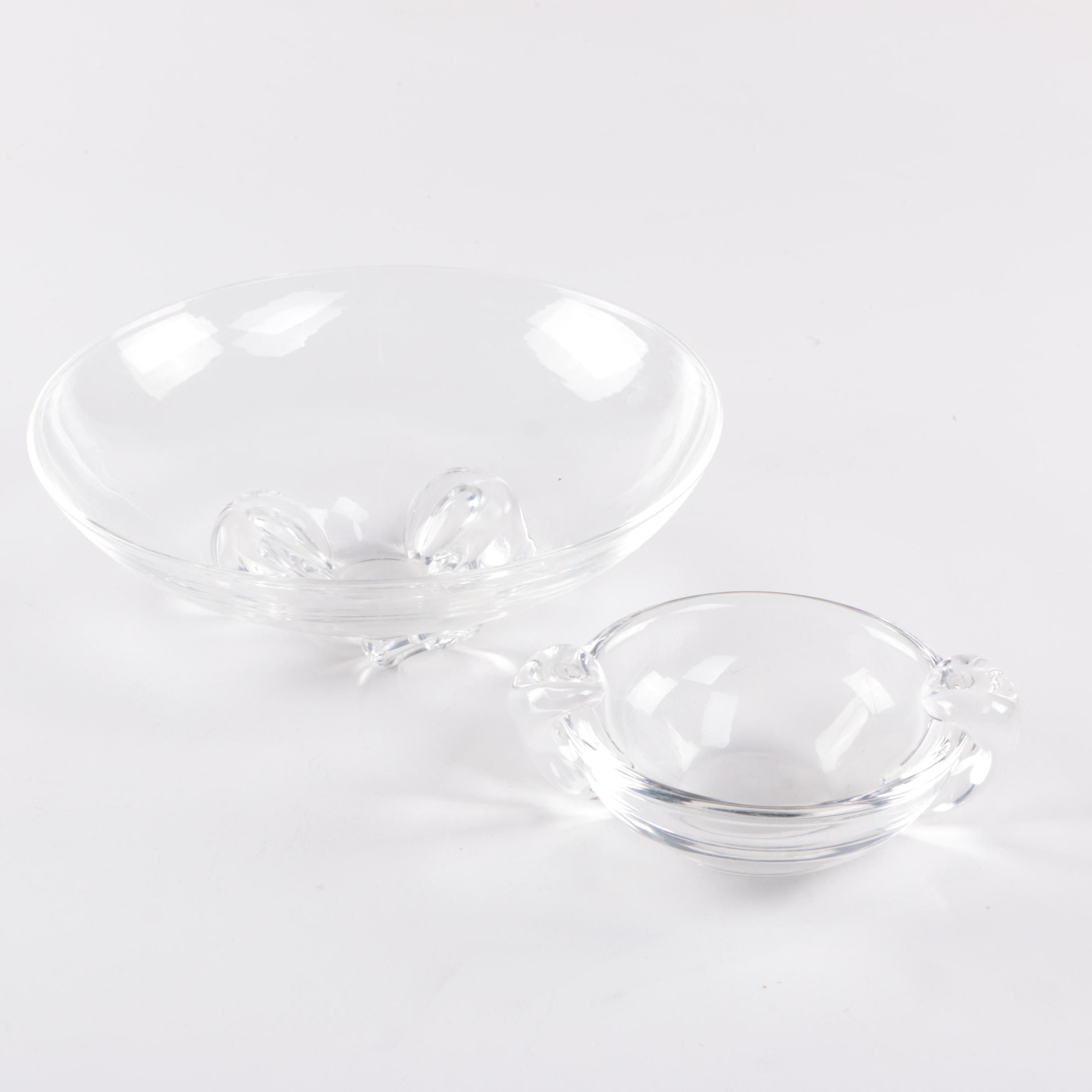 Group of Steuben Glass Bowl and Ash Receiver