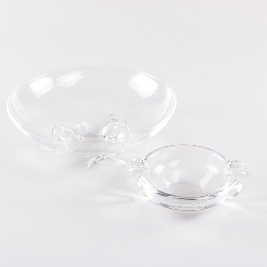 Group of Steuben Glass Bowl and Ash Receiver