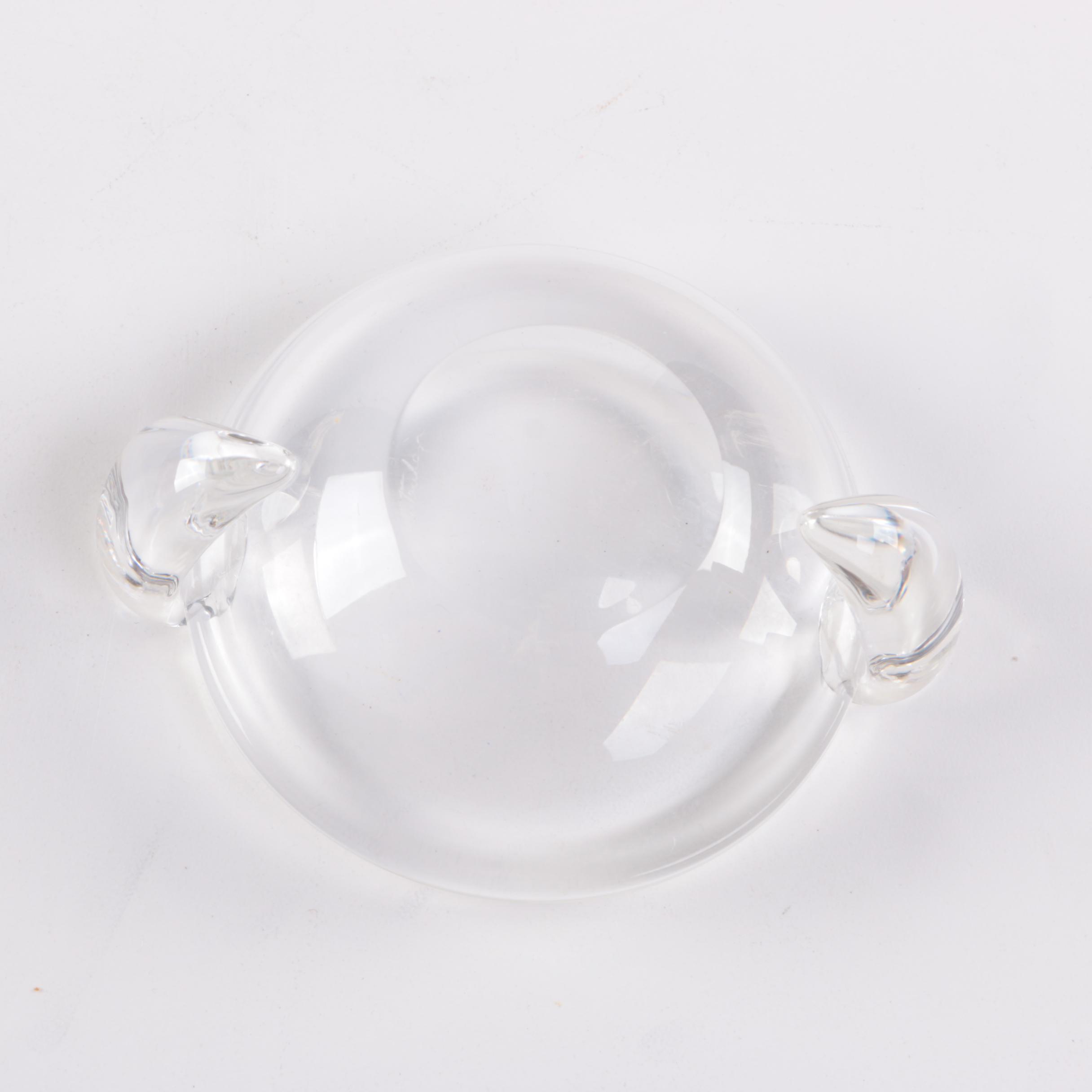 Group of Steuben Glass Bowl and Ash Receiver