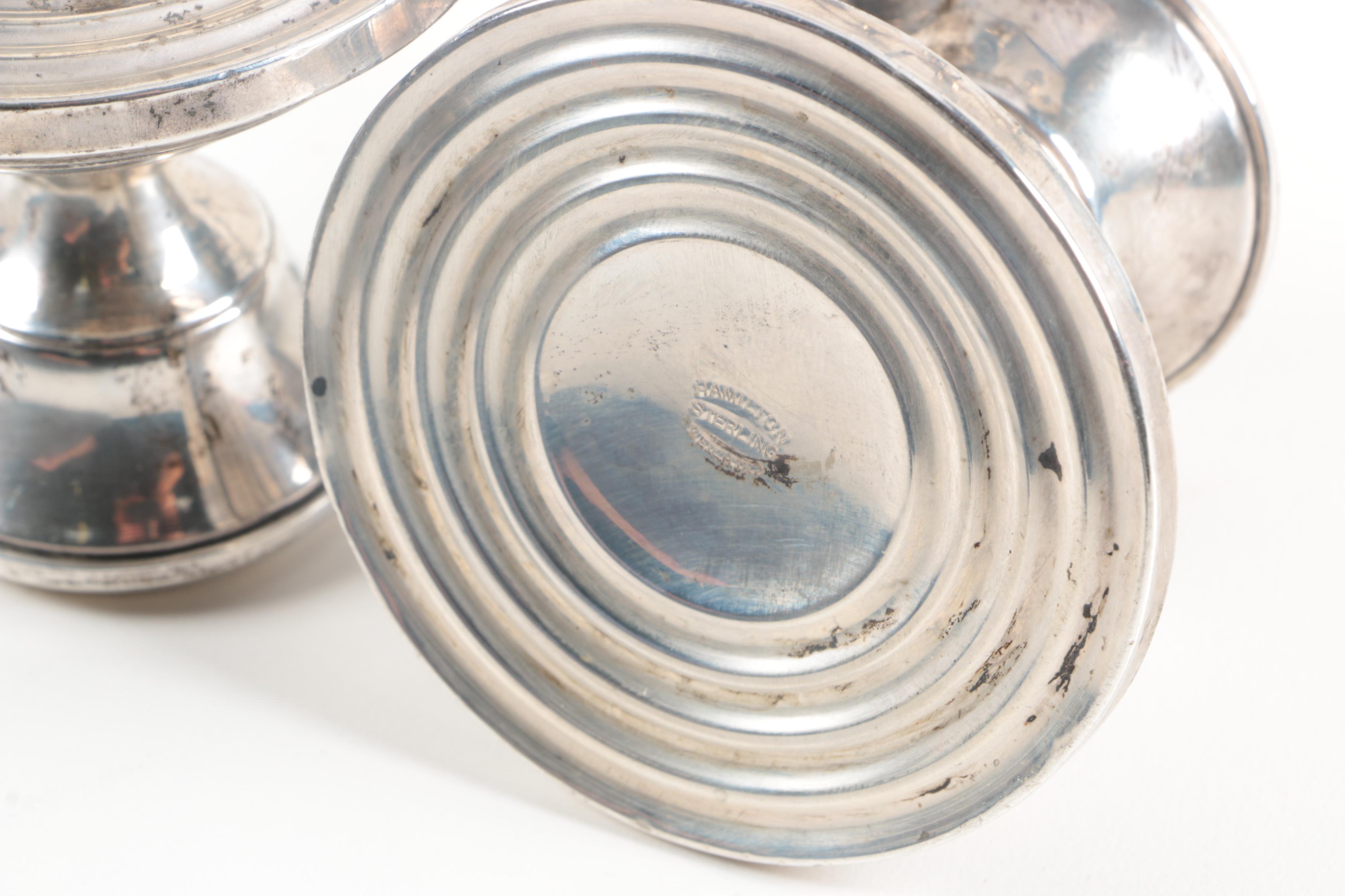 Weighted Sterling Candelabra and Candlesticks Including Fisher Silversmiths