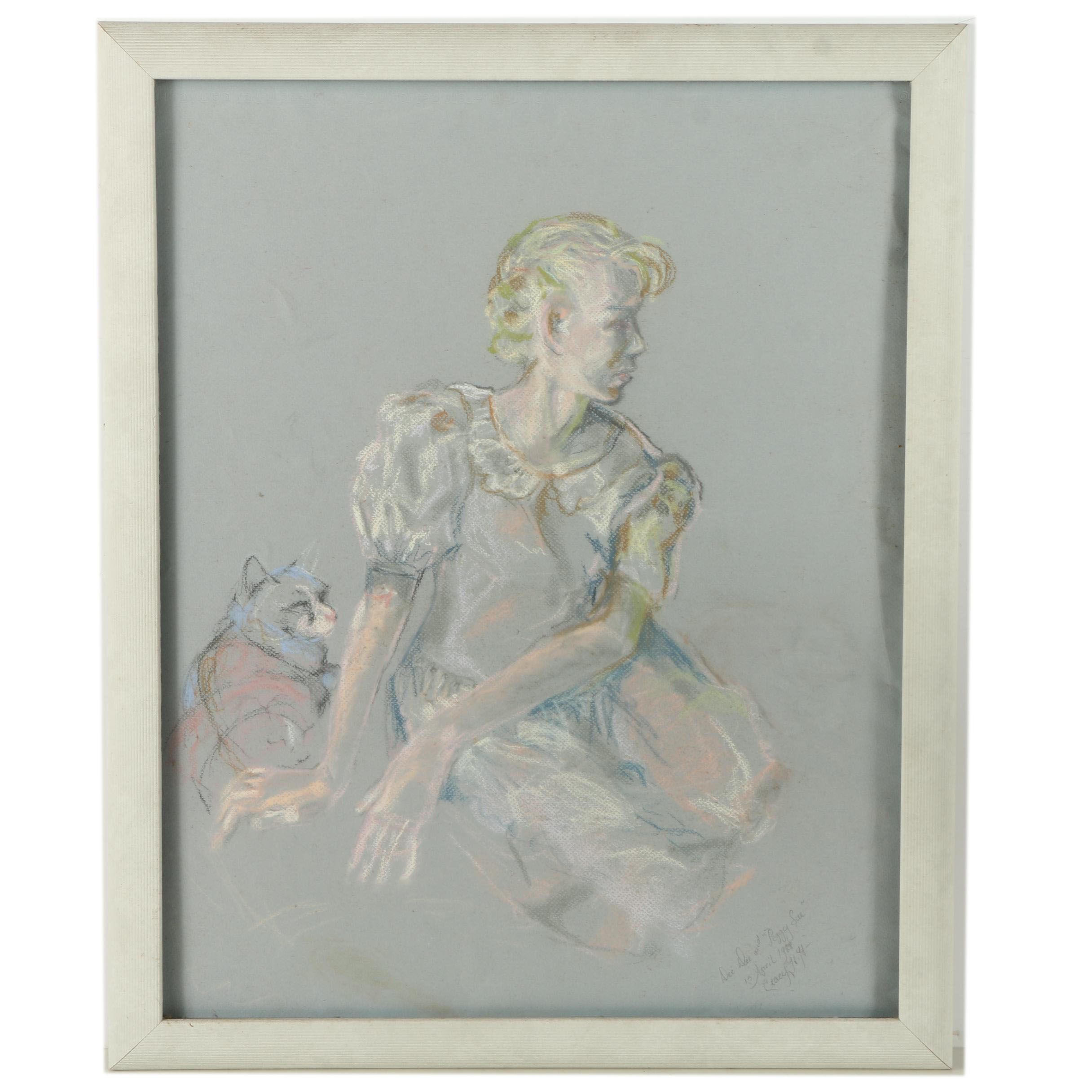 Ceacy Hailey Pastel Drawing "Dee Dee and Peggy Sue"