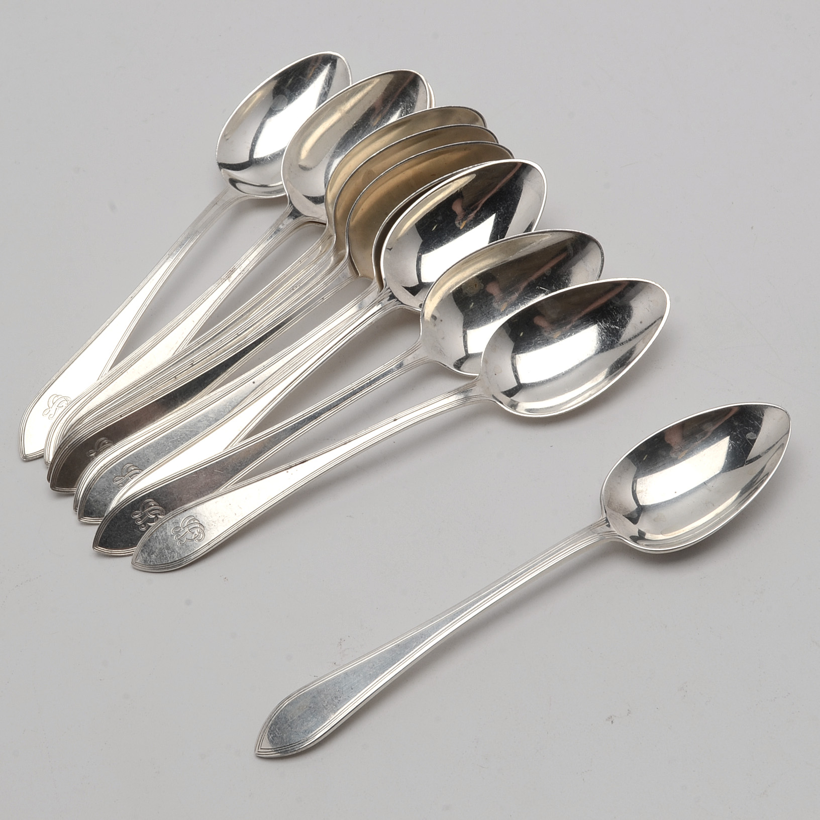 Tiffany & Co. "Reeded Edge" Sterling Flatware, Eighty-Six Pieces in Total