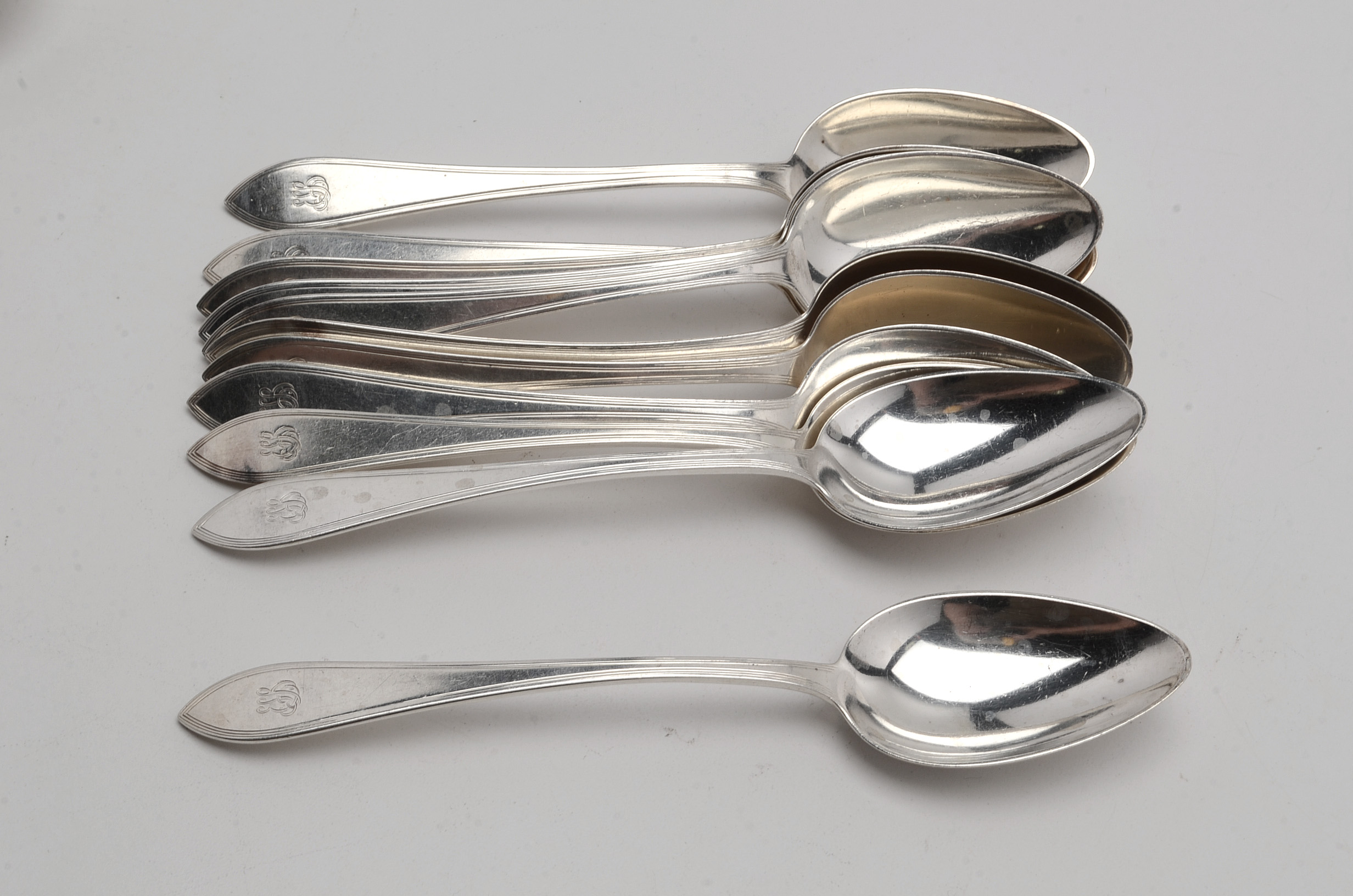 Tiffany & Co. "Reeded Edge" Sterling Flatware, Eighty-Six Pieces in Total