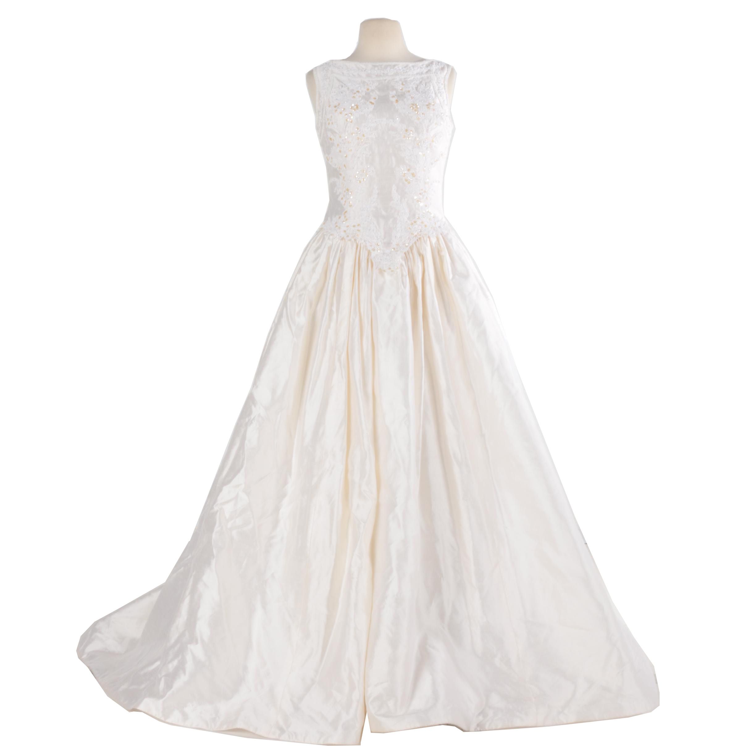 Demetrios Sleeveless Silk Wedding Gown