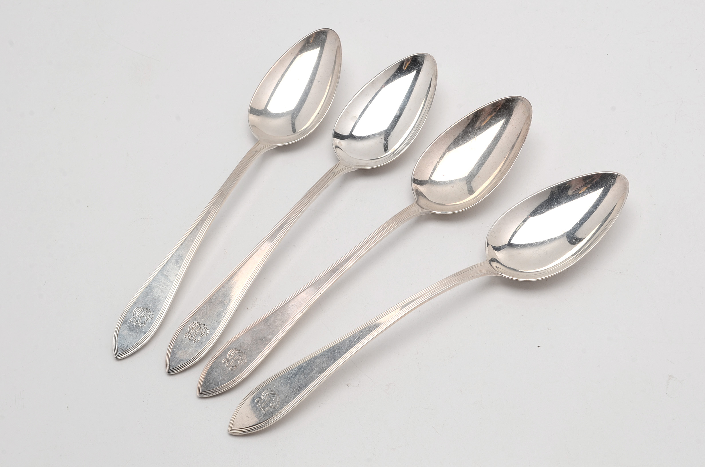 Tiffany & Co. "Reeded Edge" Sterling Flatware, Eighty-Six Pieces in Total