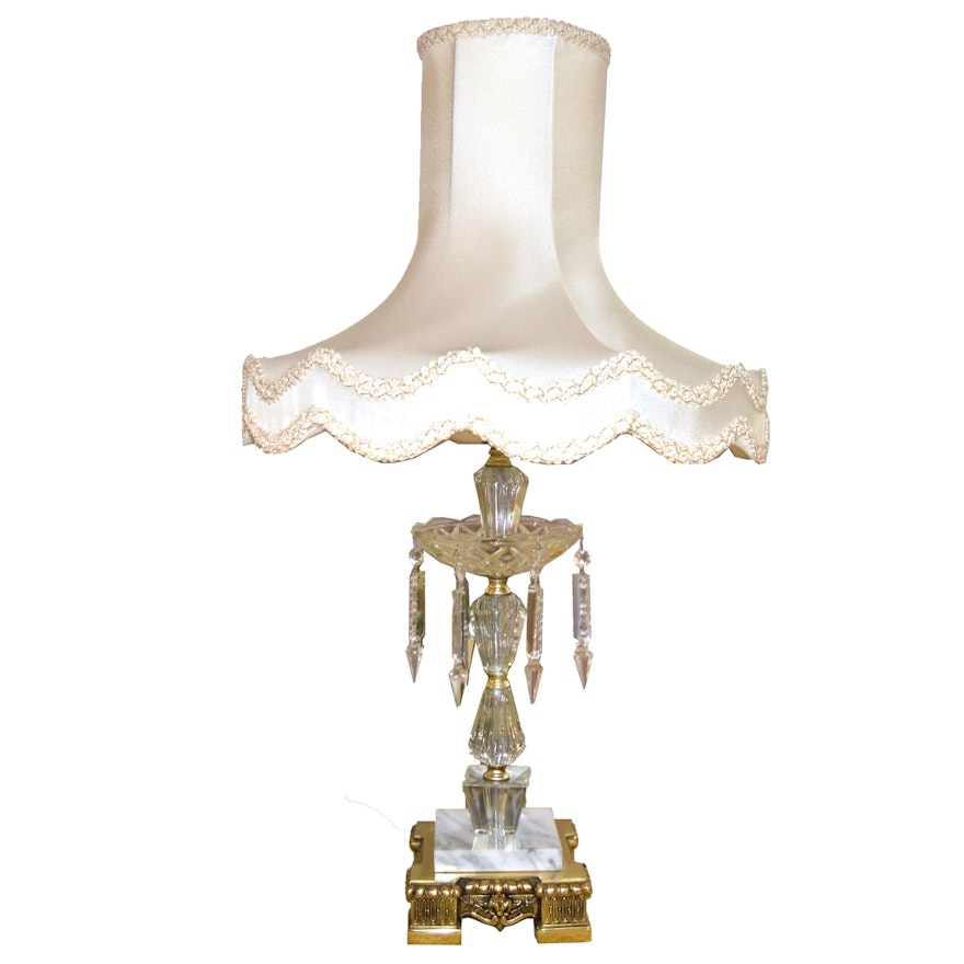 Crystal Table Lamp with Marble Base