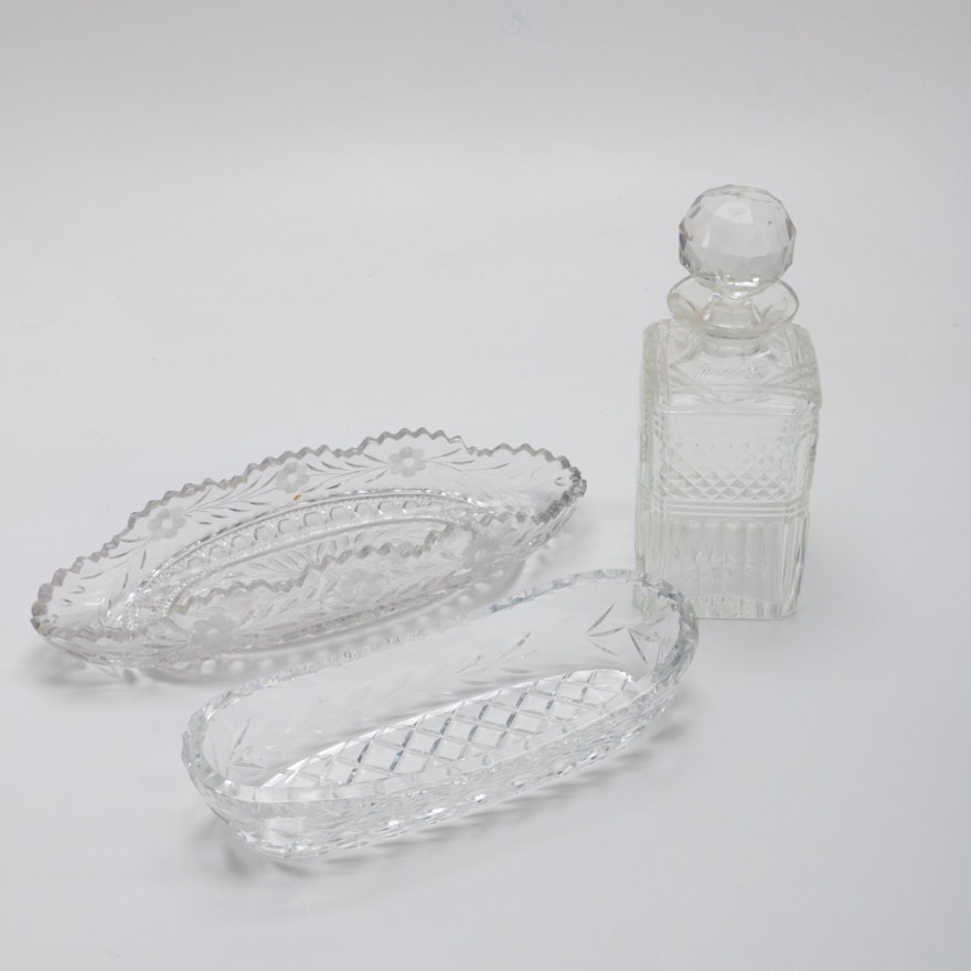 Waterford Crystal "Glandore" Celery Dish and Tablware