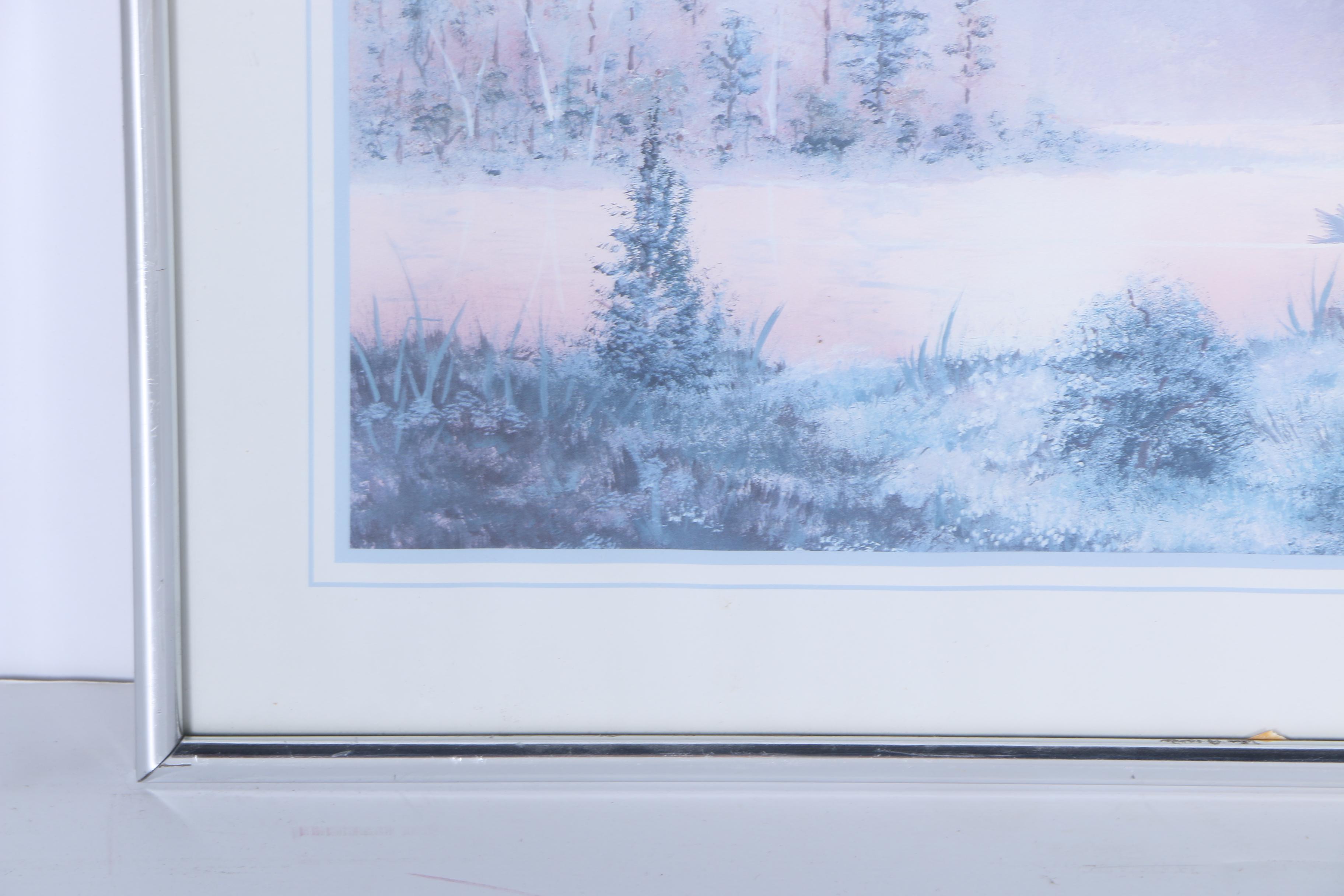 Ashato L. Offset Lithograph of Winter Landscape