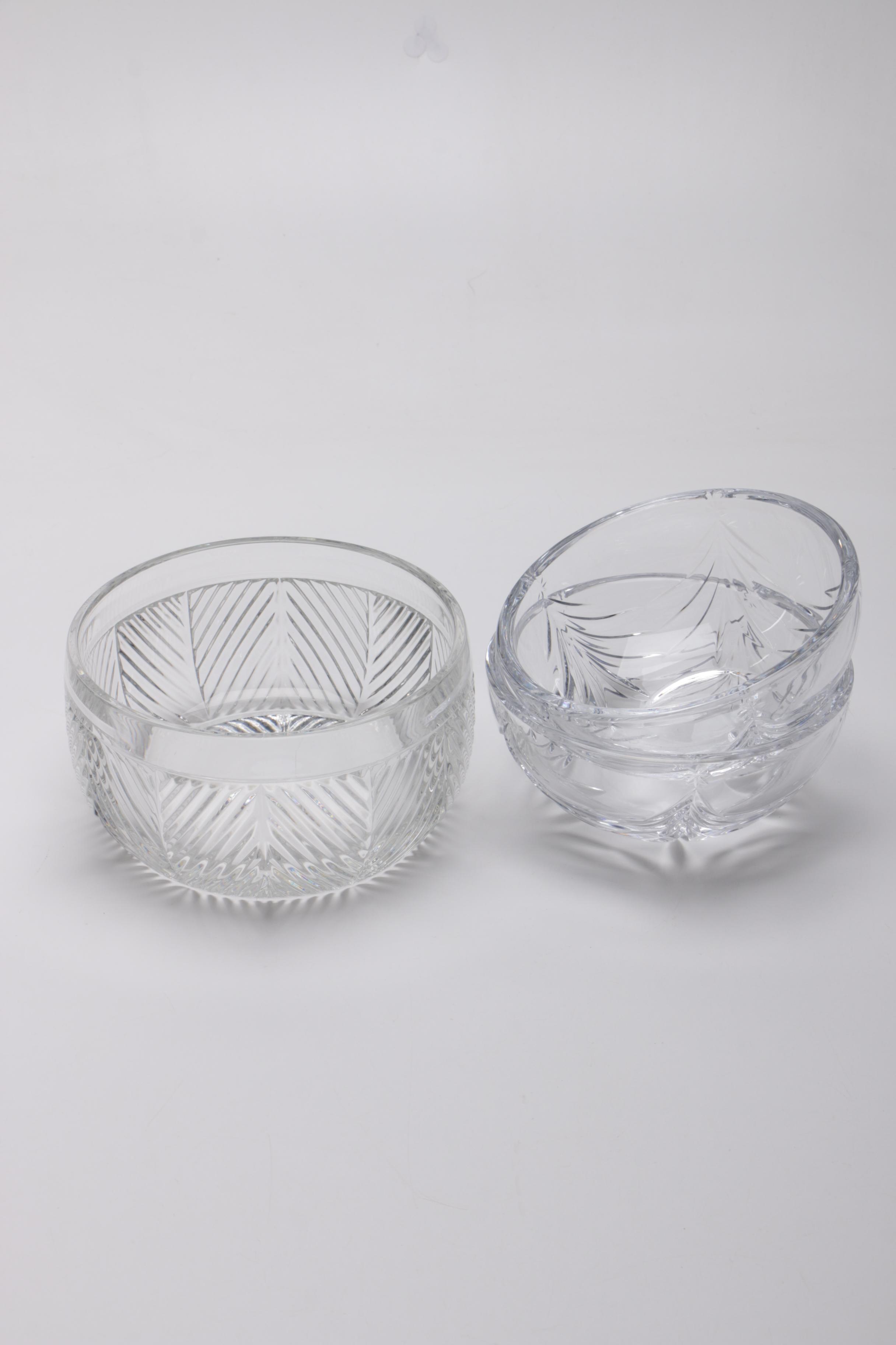 Ralph Lauren "Herringbone" Crystal Bowl and Marquis by Waterford Crystal Bowls