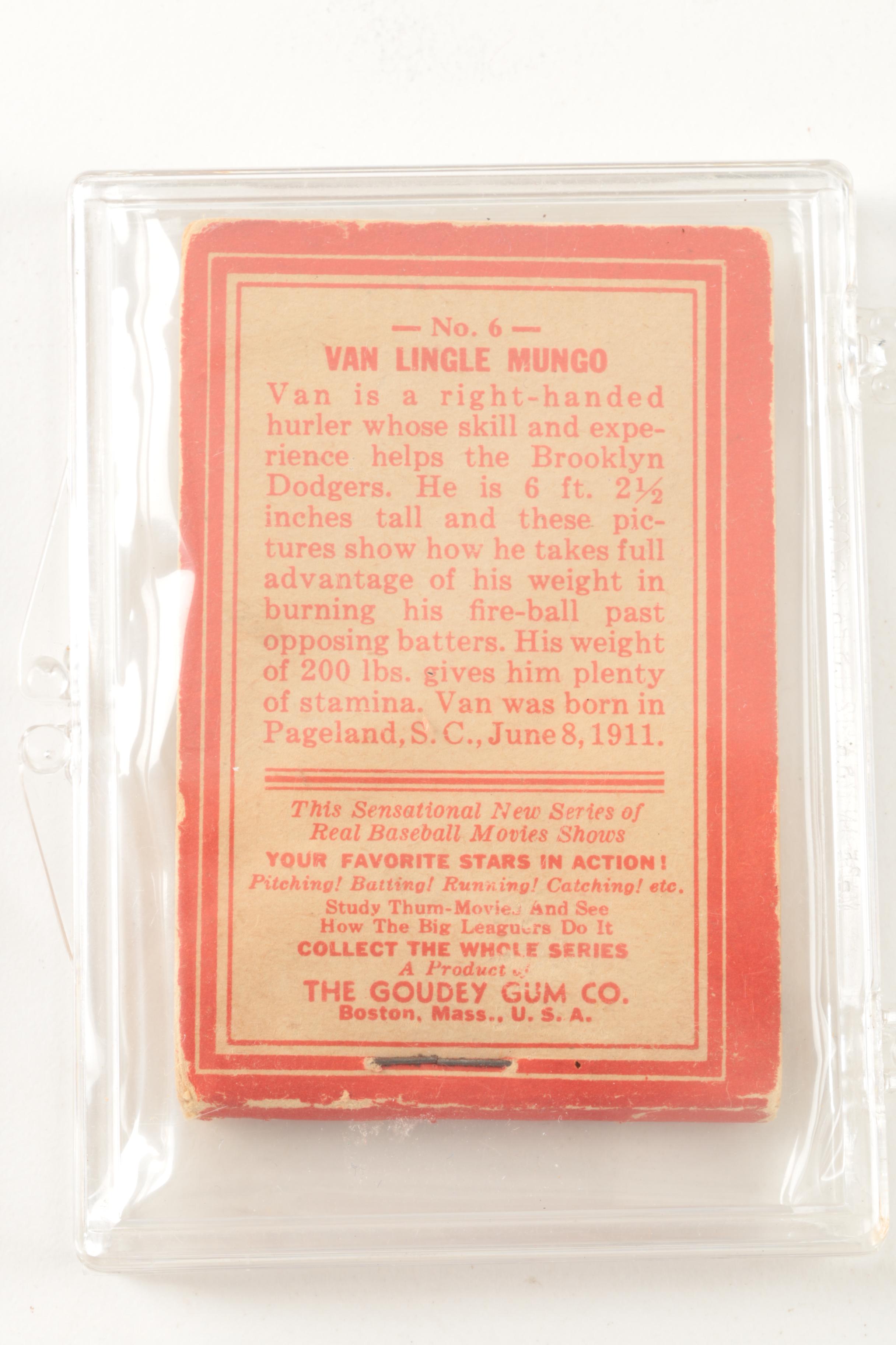 Goudey Gum Big League Baseball Movie Cards Featuring Jimmie Fox and Mel Ott