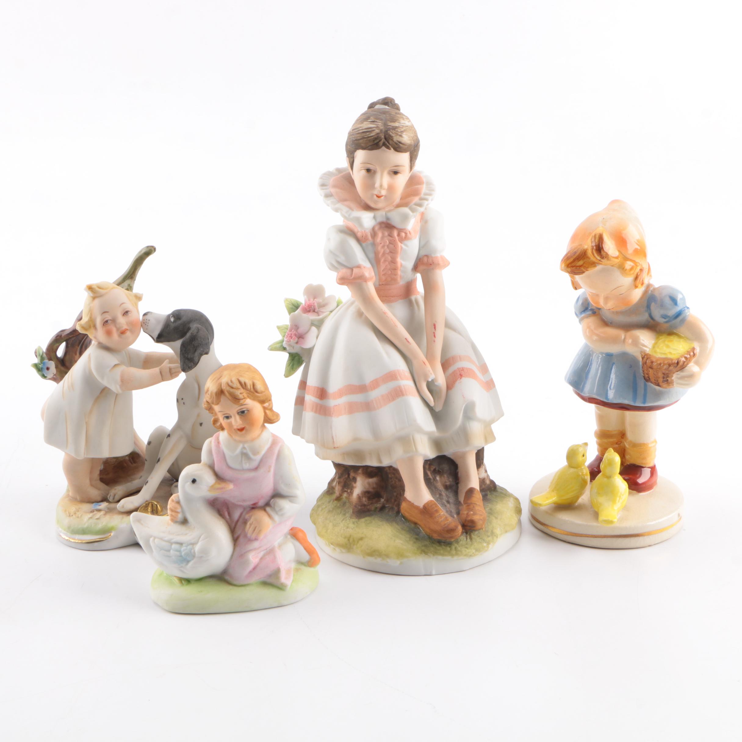 Collection of Girl Figurines Including Lefton