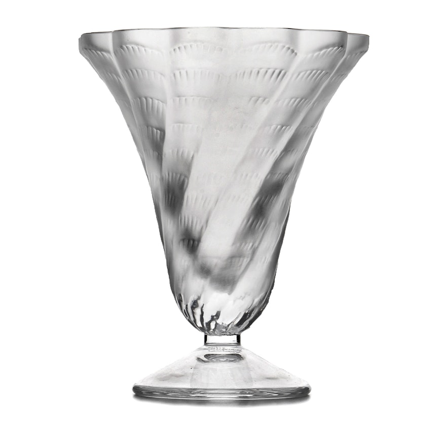 Lalique Crystal "Lucie" Footed Vase