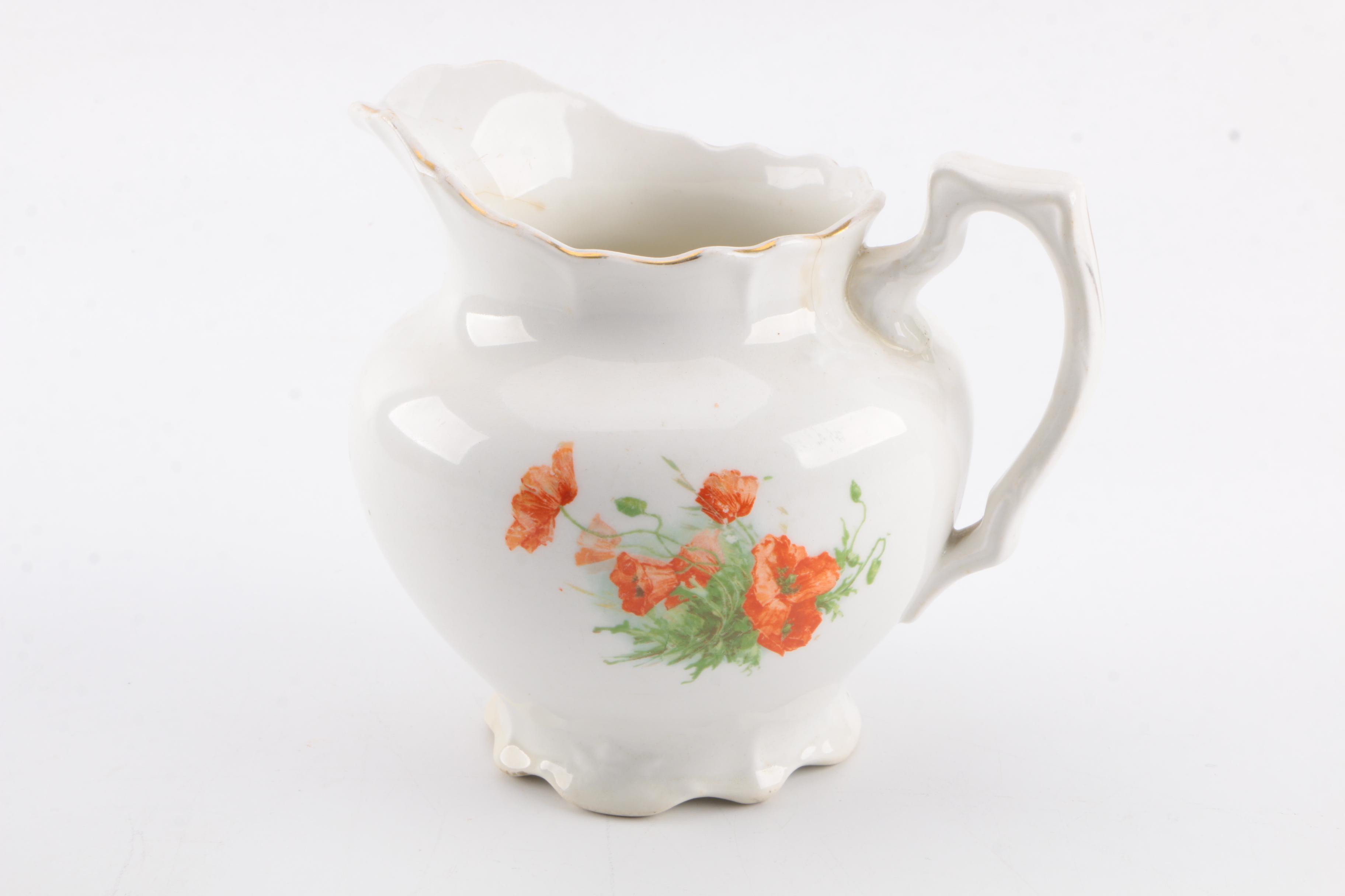 Vintage Porcelain Warwick Pitcher and E. S. Germany Dish