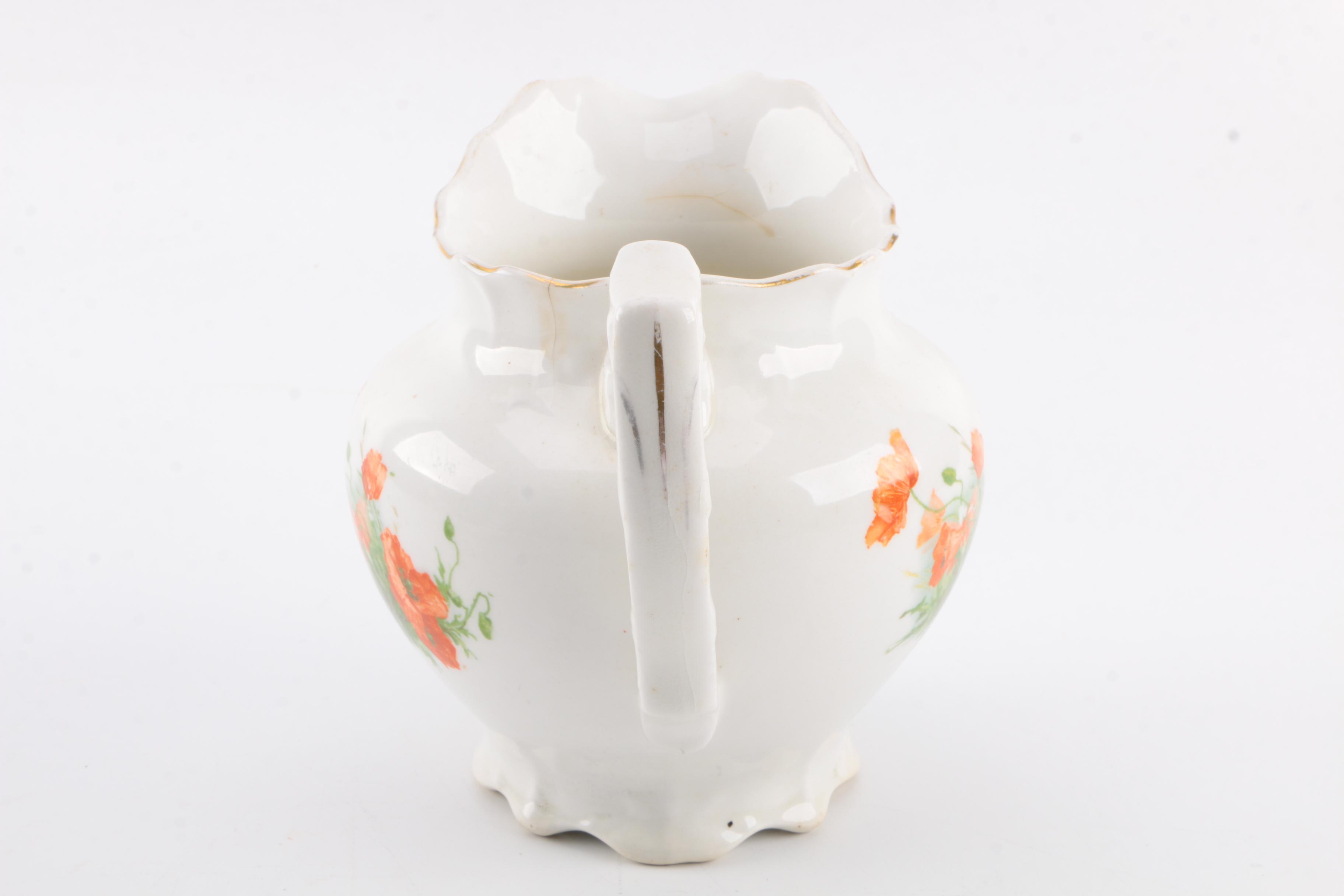 Vintage Porcelain Warwick Pitcher and E. S. Germany Dish