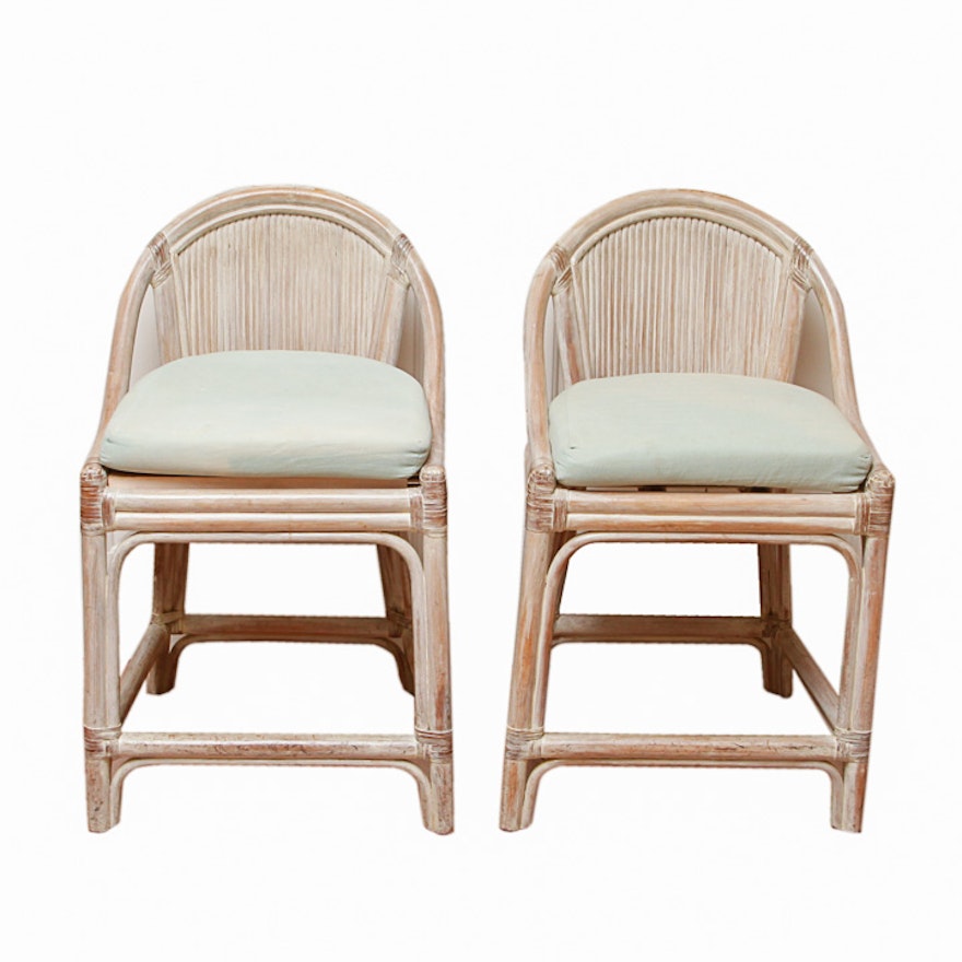 White Wash Rattan Chairs