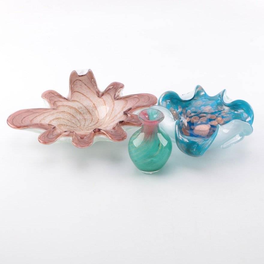 Art Glass Bowls and Vase