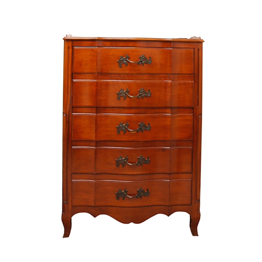 French Provincial Style Cherry Chest of Drawers by John Widdicomb