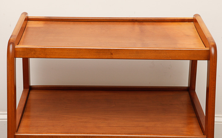 Modern Wooden Shelving Unit on Caster Wheels