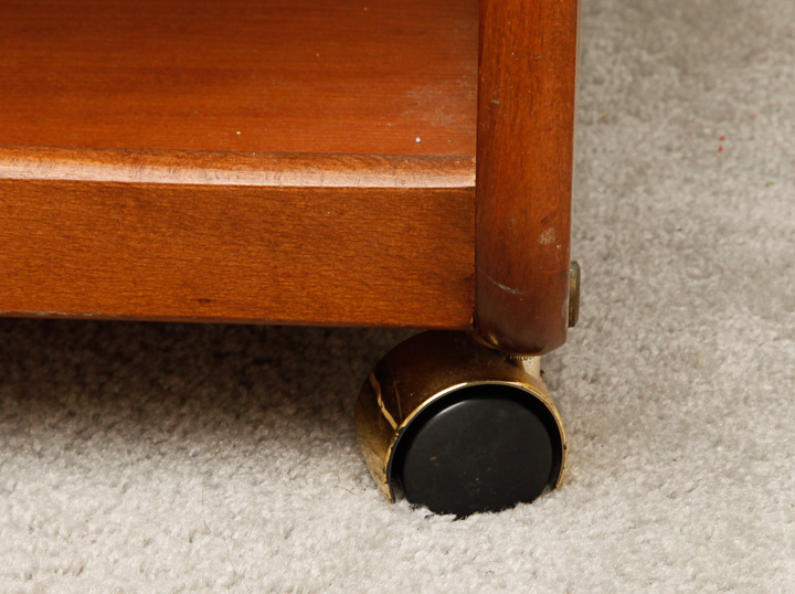 Modern Wooden Shelving Unit on Caster Wheels
