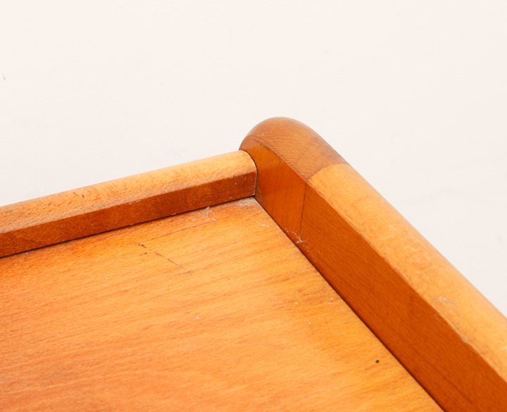 Modern Wooden Shelving Unit on Caster Wheels