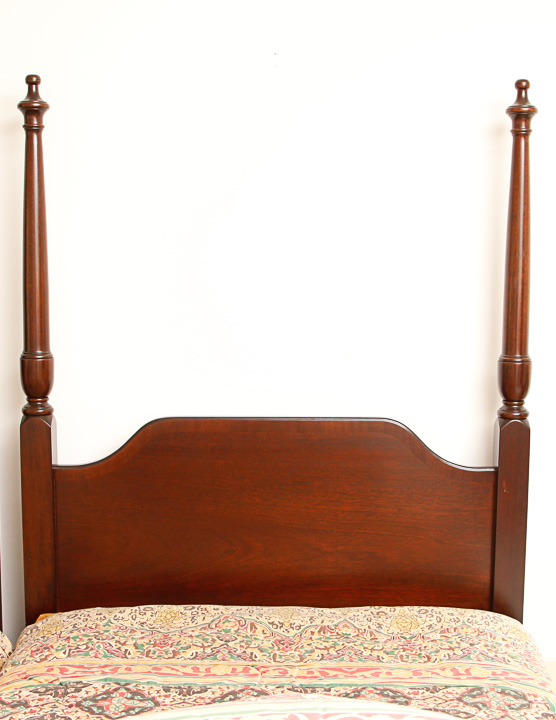 Federal Style  Mahogany Twin-Size Headboard and Metal Mattress Frame