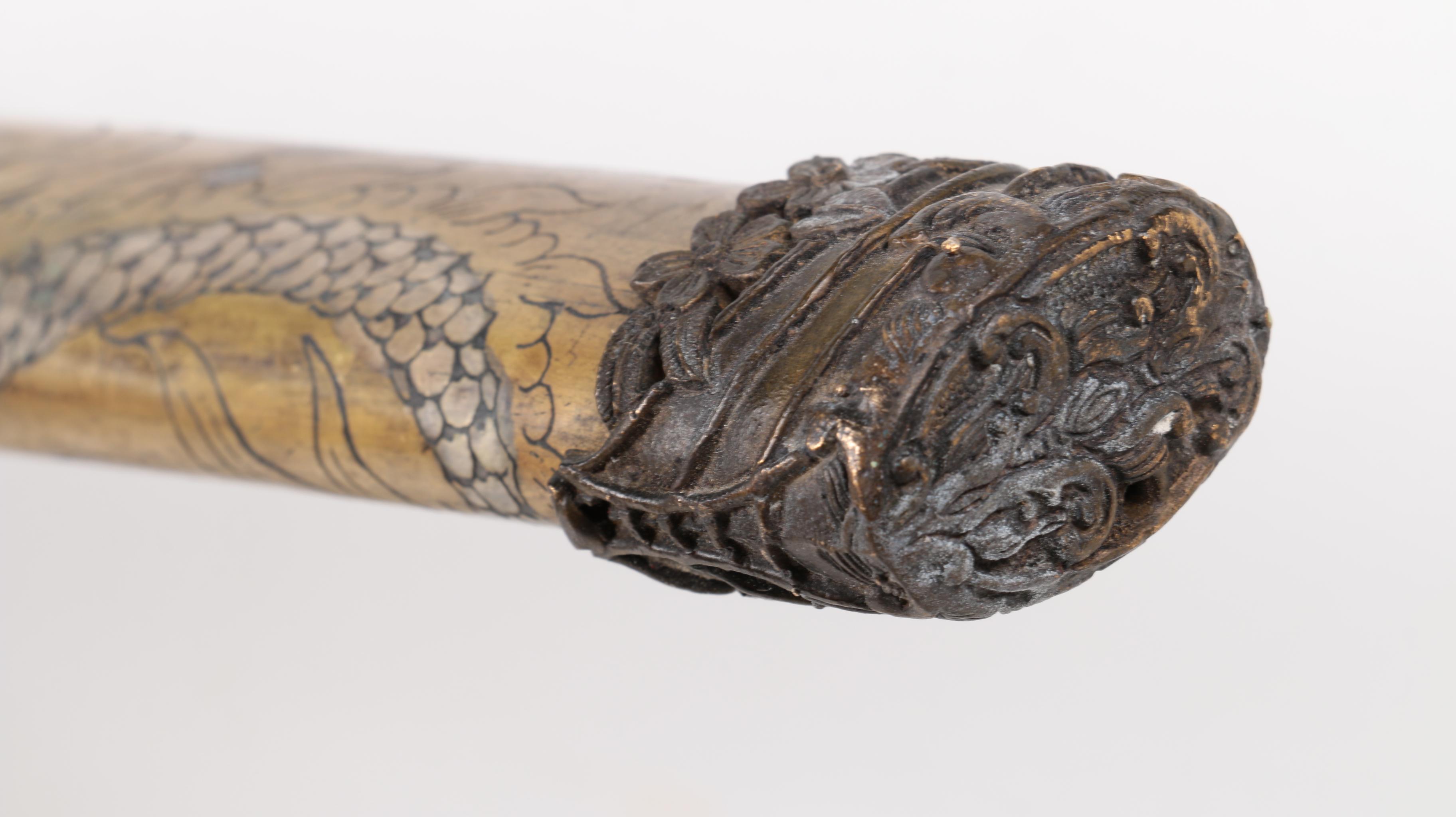Damascus Blade Katana with Dragon Motif and Scabbard