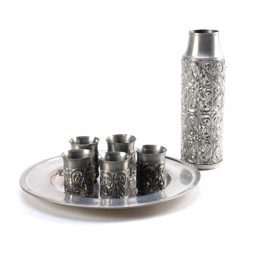 Royal Holland Pewter Tray With Norwegian Hagness Pewter