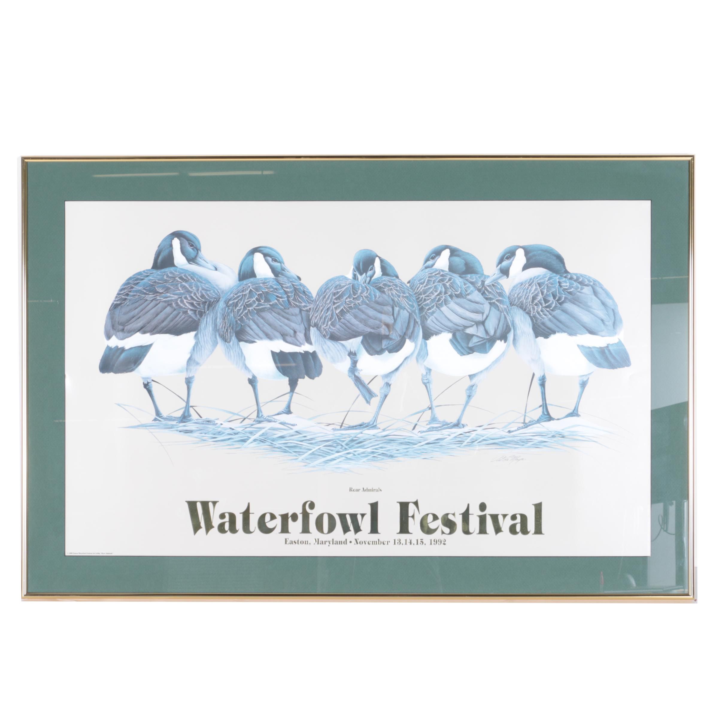 Art LaMay 1992 Waterfowl Festival Offset Lithograph Poster "Rear Admirals"