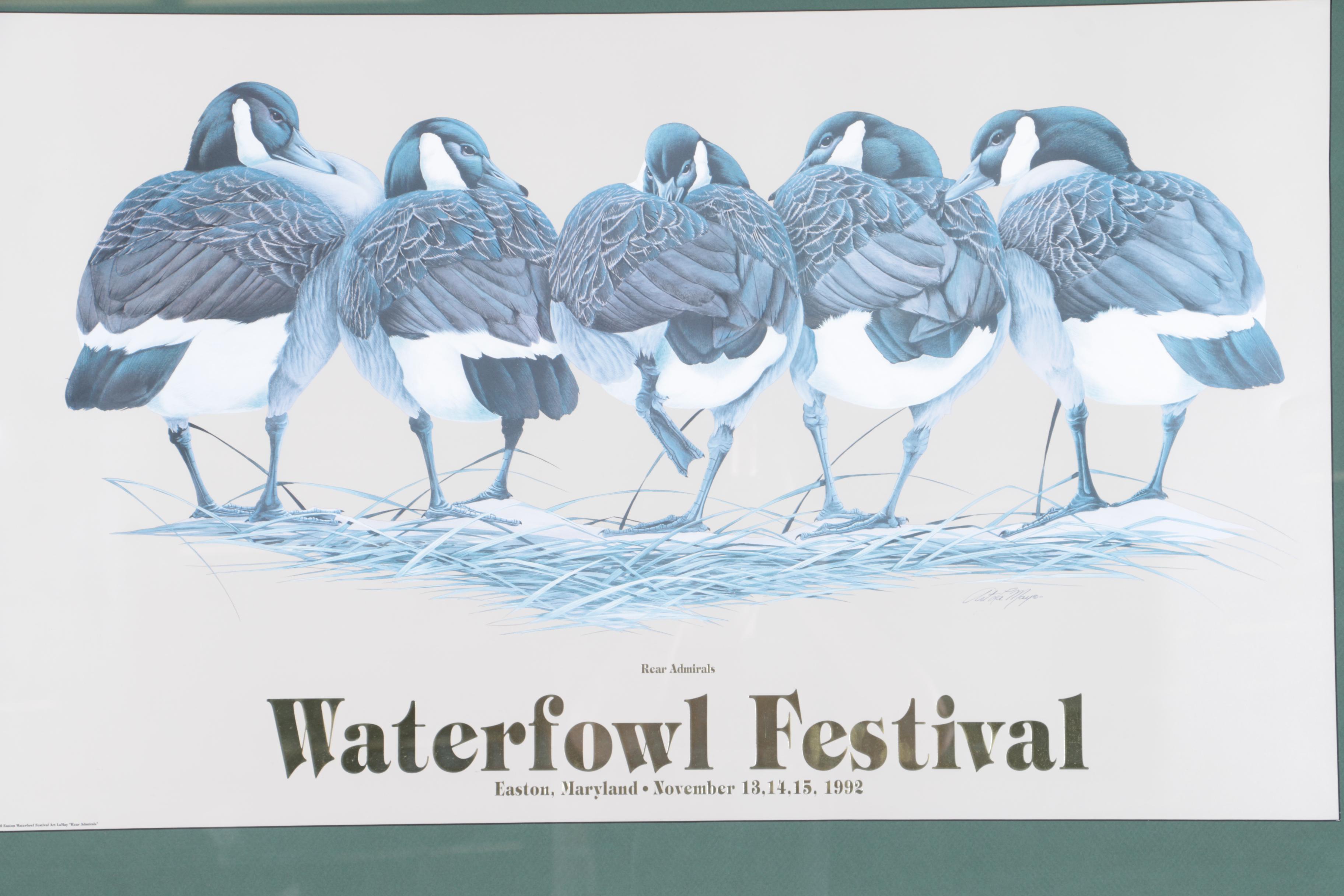 Art LaMay 1992 Waterfowl Festival Offset Lithograph Poster "Rear Admirals"