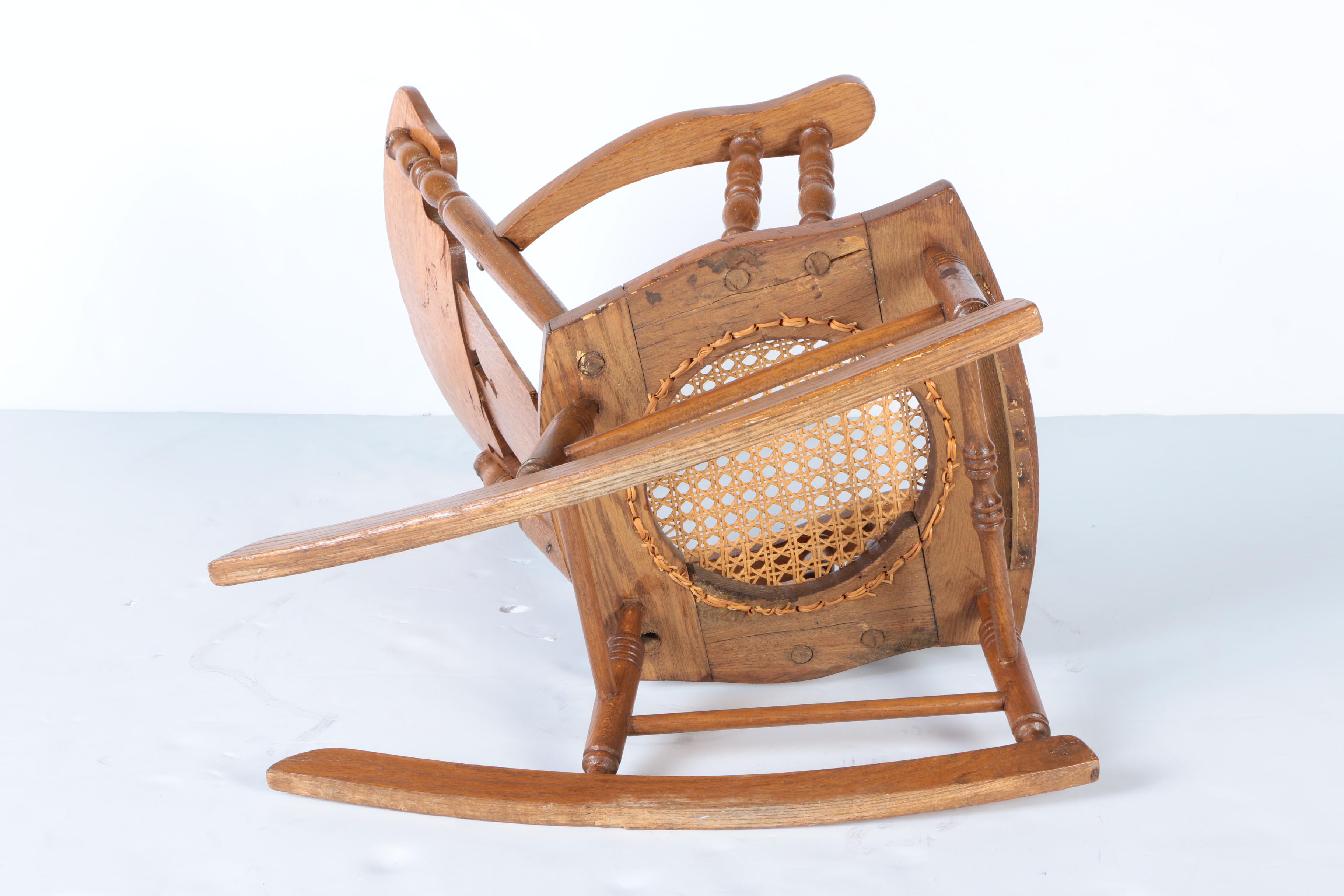 Victorian Style Oak Child's Rocking Chair