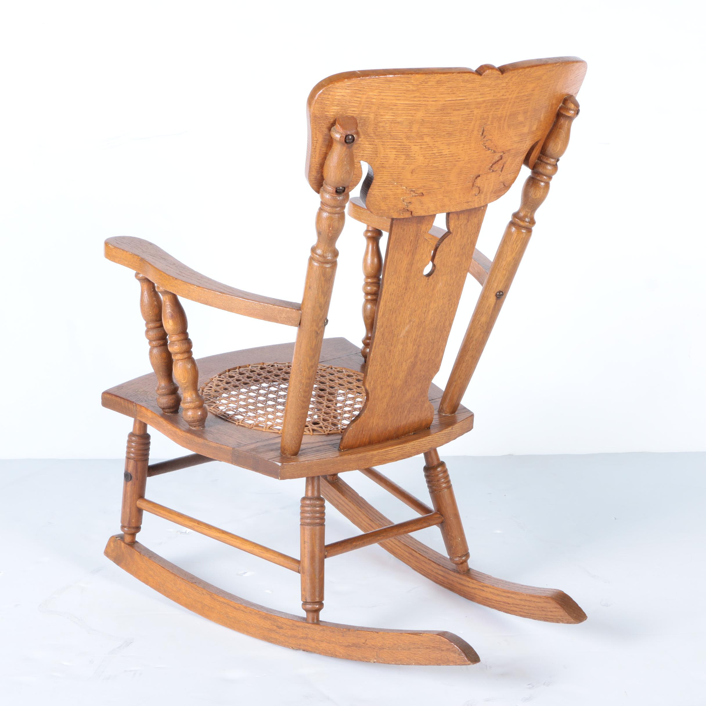 Victorian Style Oak Child's Rocking Chair