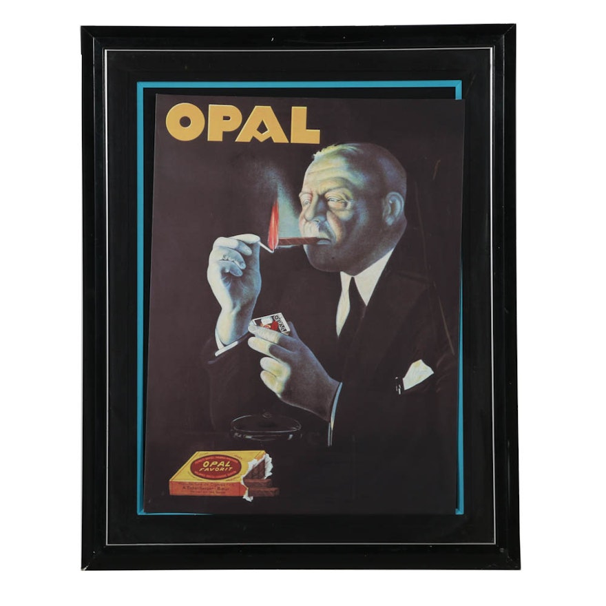 Vintage Giclee Poster on Paper "Opal Cigar"