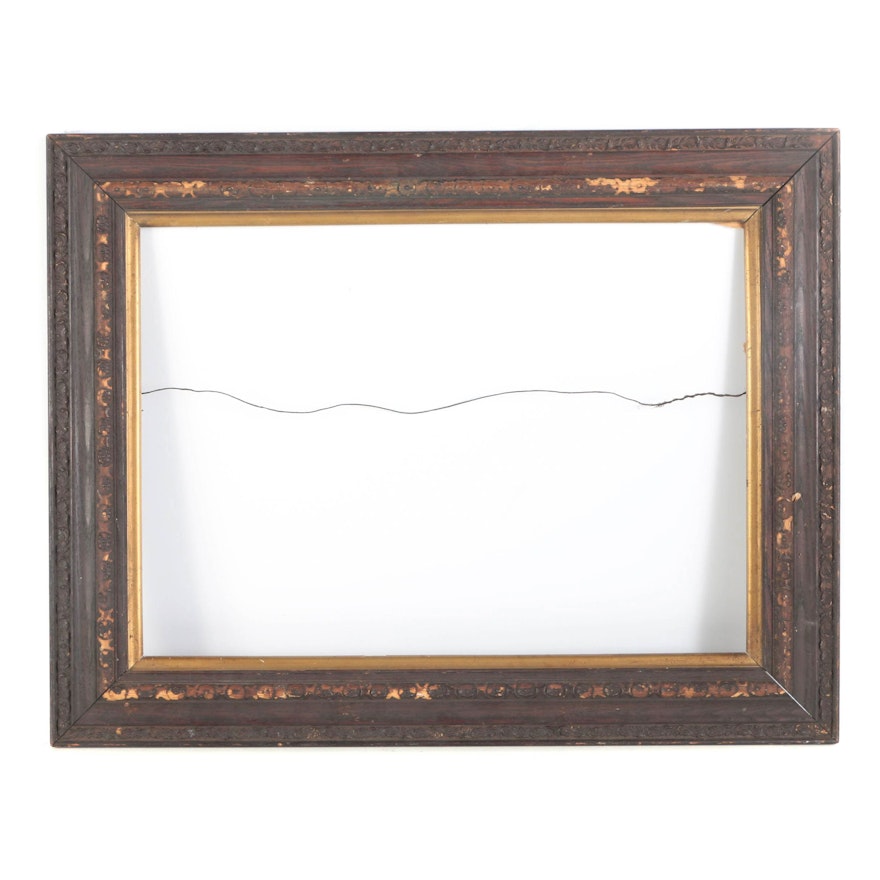 Antique Brown Painted Rectangular Picture Frame