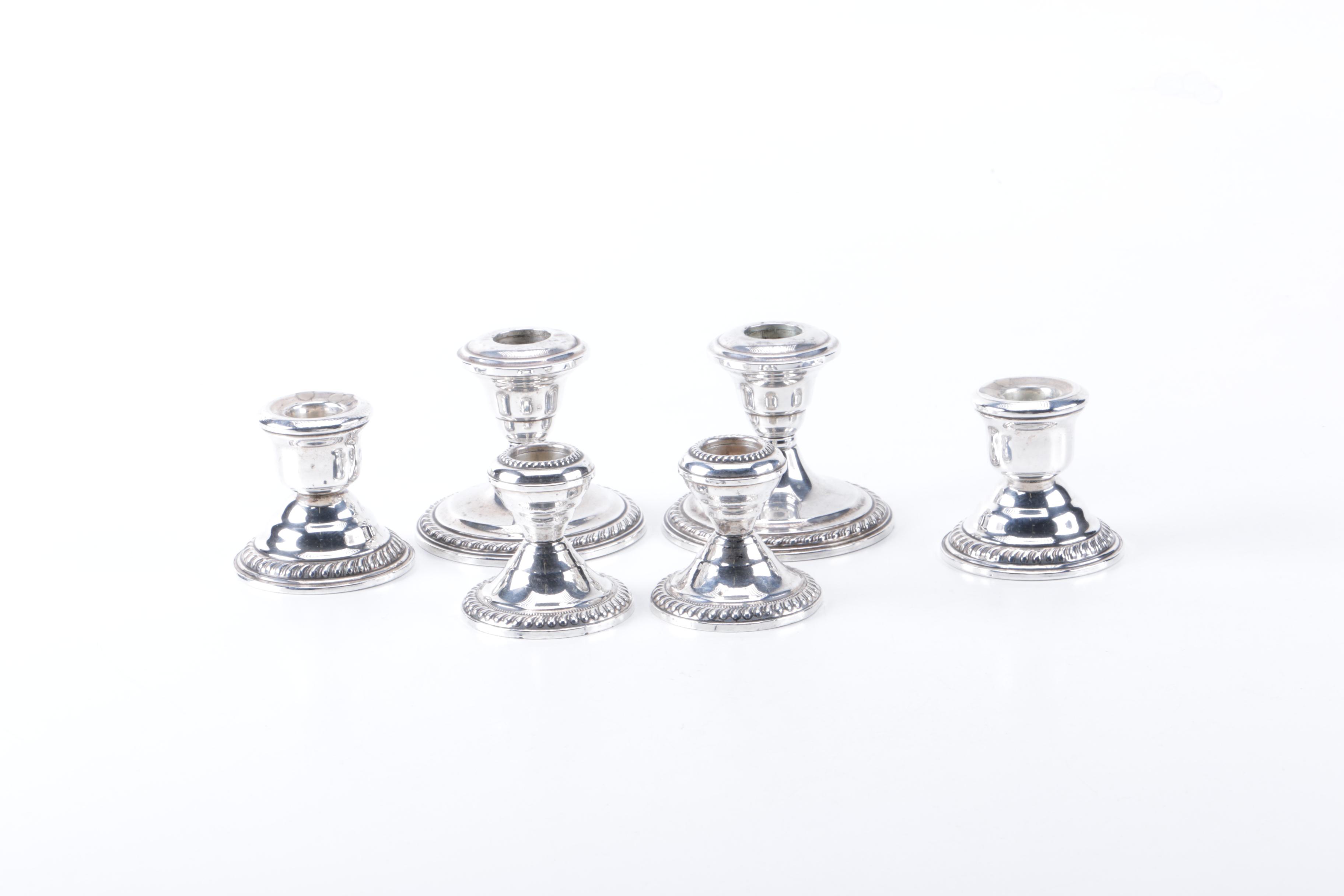 National Silver Company Weighted Sterling Candleholders and Other Candleholders
