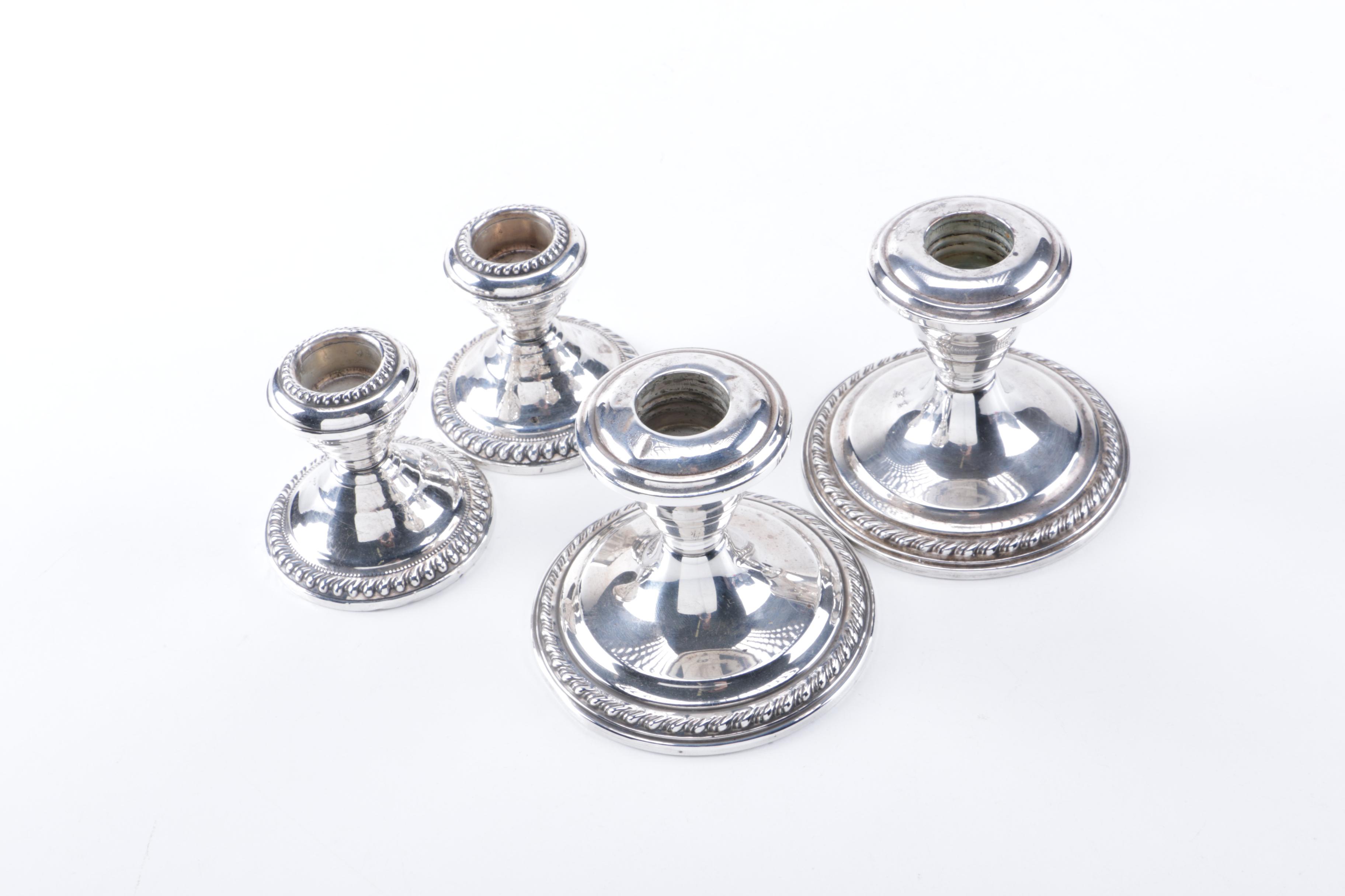 National Silver Company Weighted Sterling Candleholders and Other Candleholders
