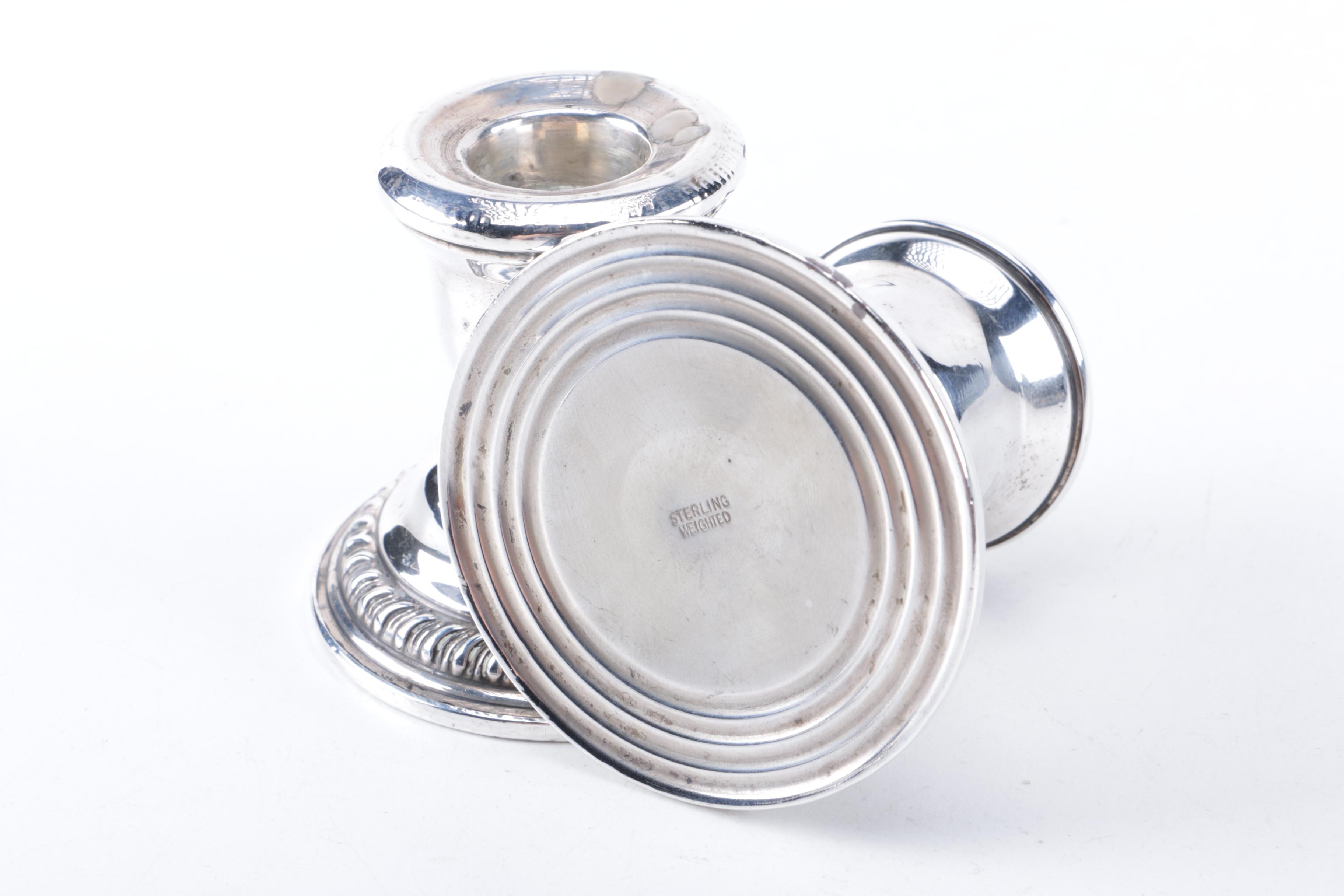 National Silver Company Weighted Sterling Candleholders and Other Candleholders