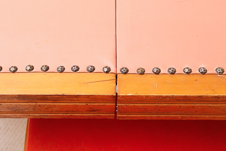 Mid-Century Folding Game Table and Four Leaf-Carved Side Chairs by Stakmore