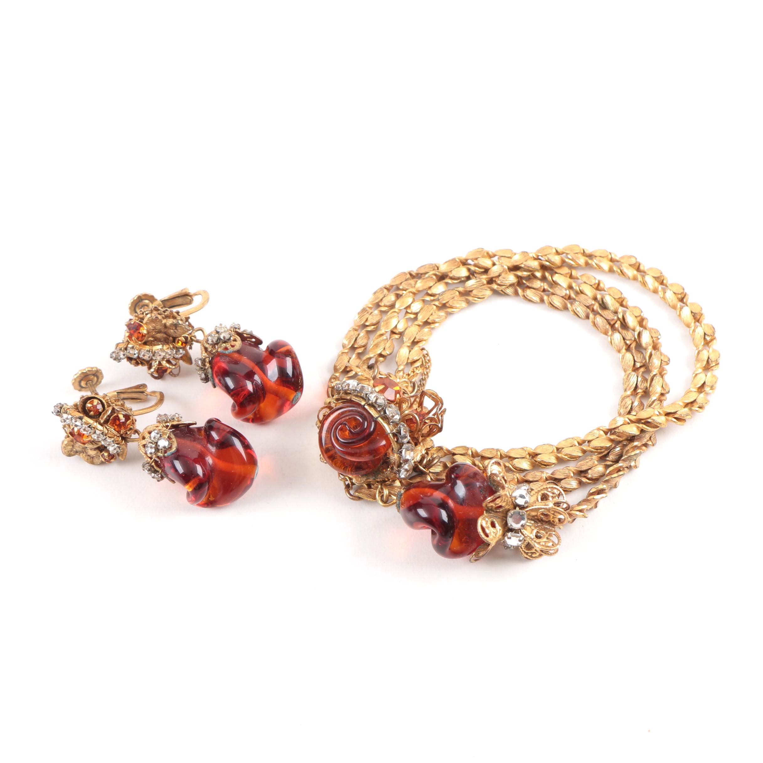 Vintage Miriam Haskell Demi Parure