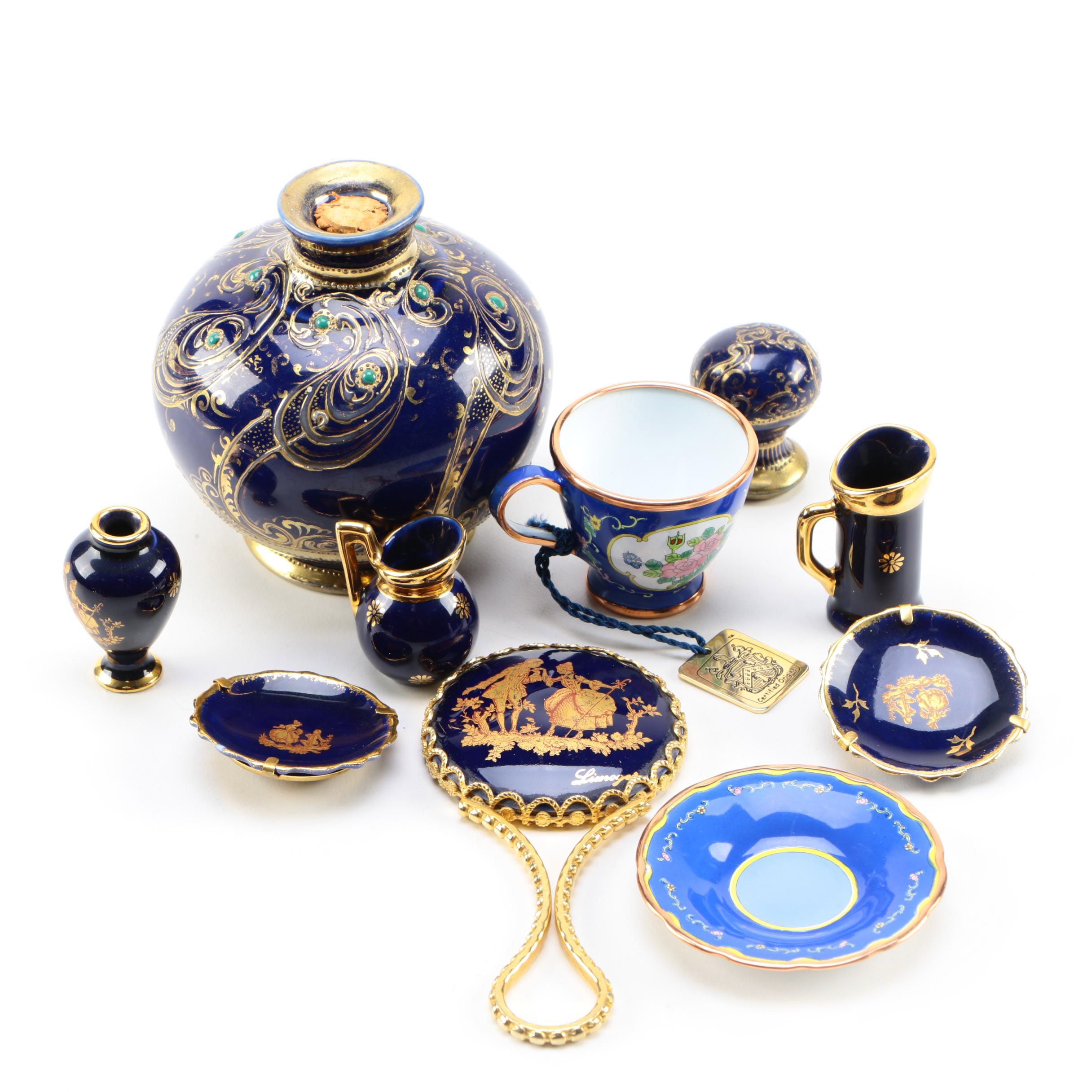 Antique Nippon Scent Bottle with Limoges Miniatures and Charlotte di Vita