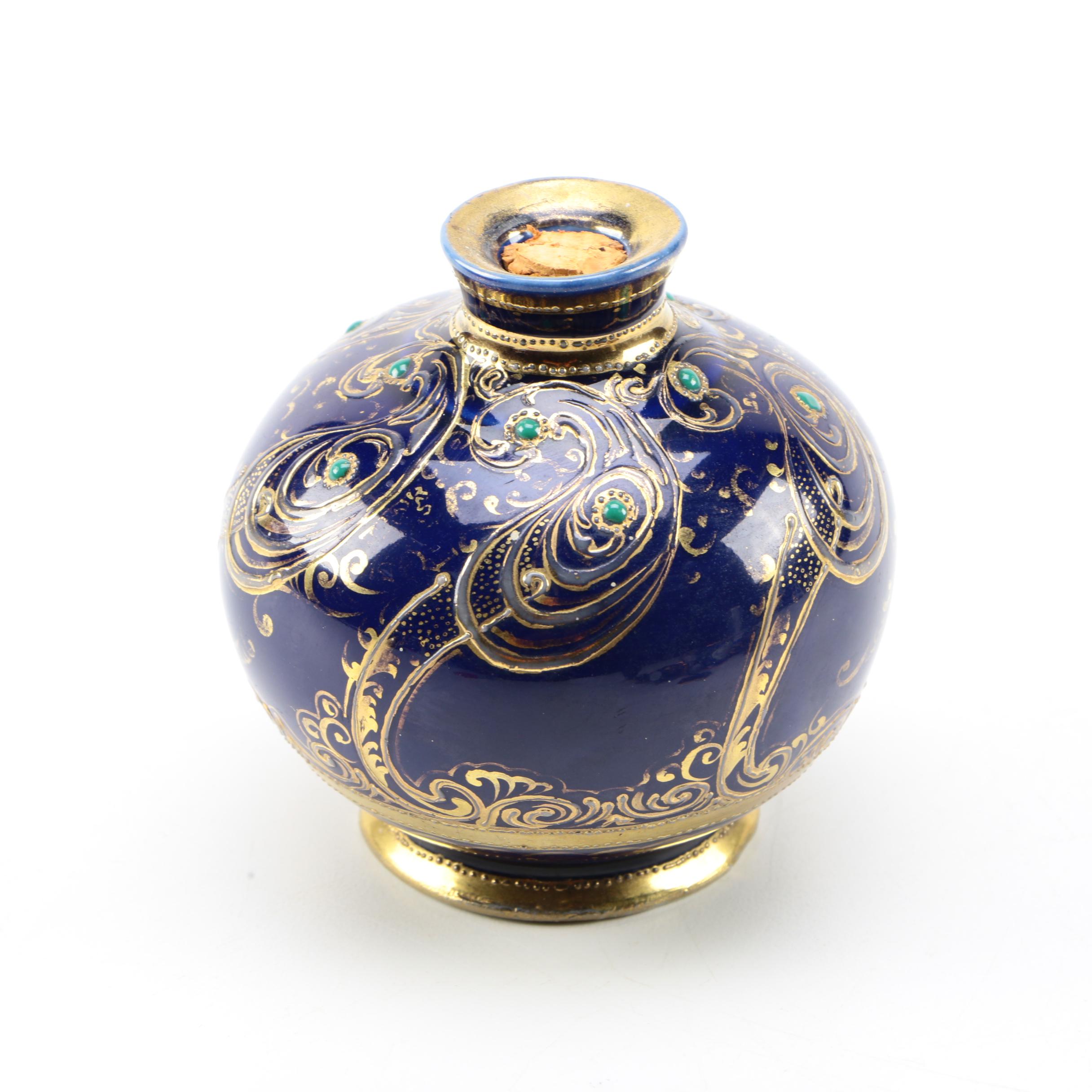 Antique Nippon Scent Bottle with Limoges Miniatures and Charlotte di Vita