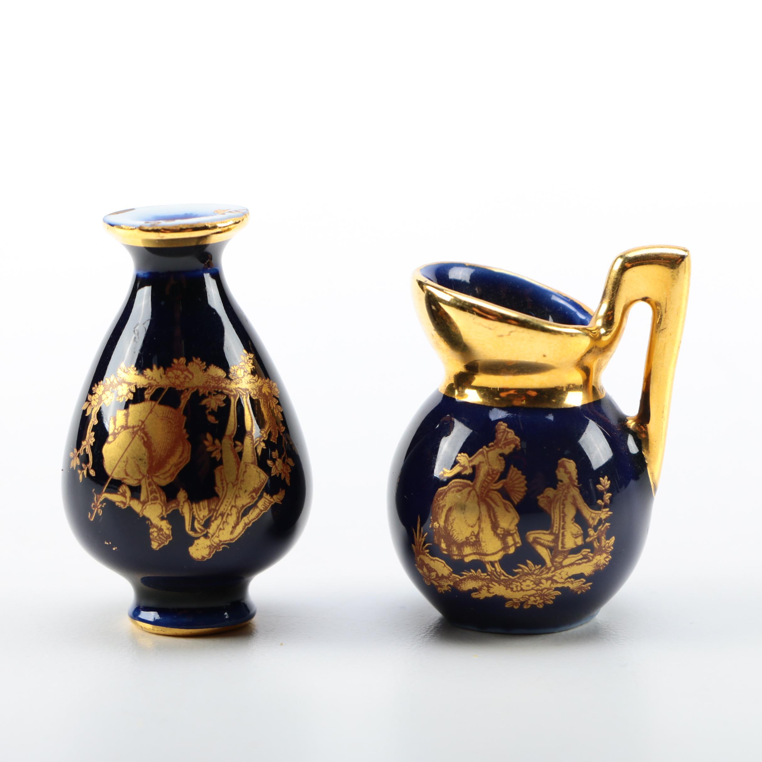 Antique Nippon Scent Bottle with Limoges Miniatures and Charlotte di Vita